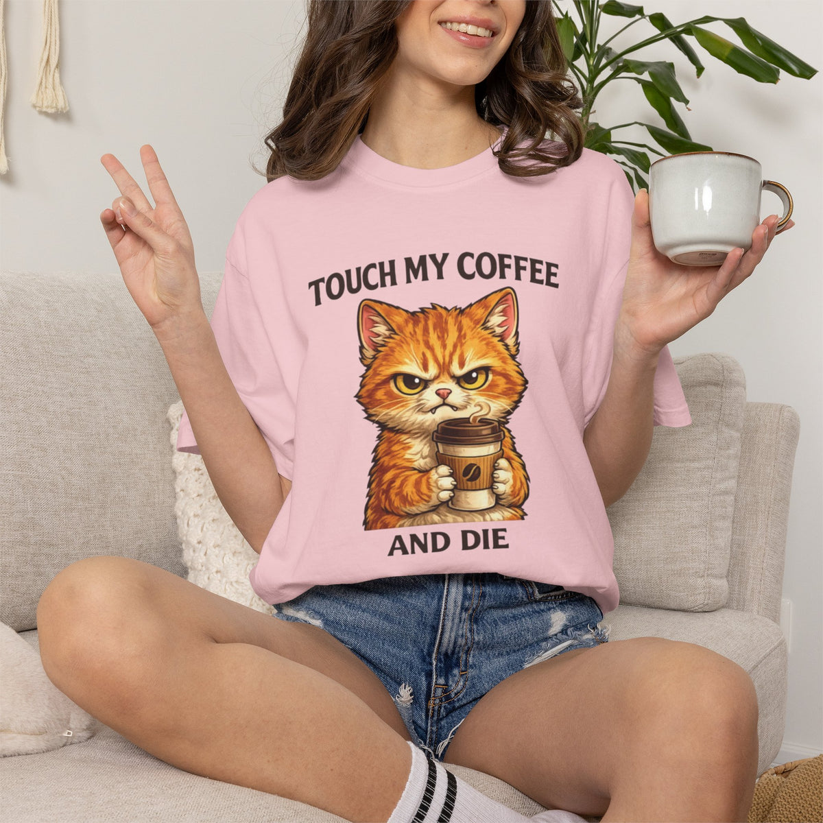 Touch My Coffee And Die Cat T-Shirt
