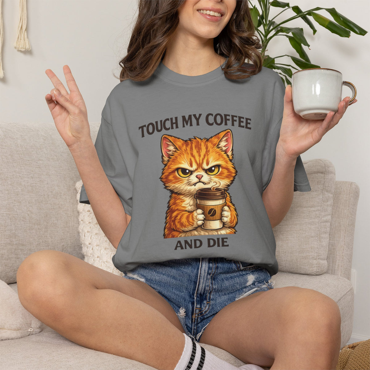 Touch My Coffee And Die Cat T-Shirt