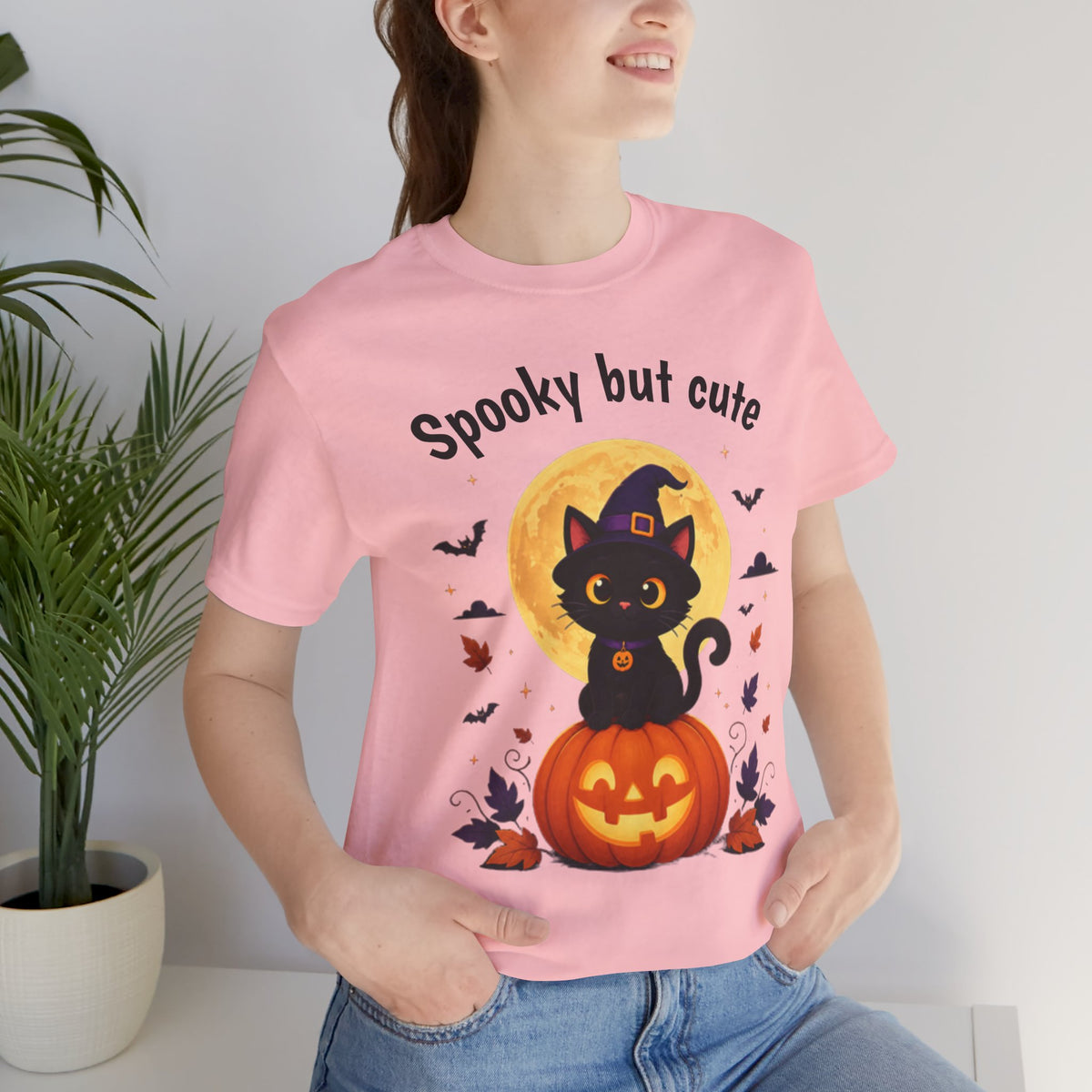 Spooky But Cute Halloween Cat T-Shirt