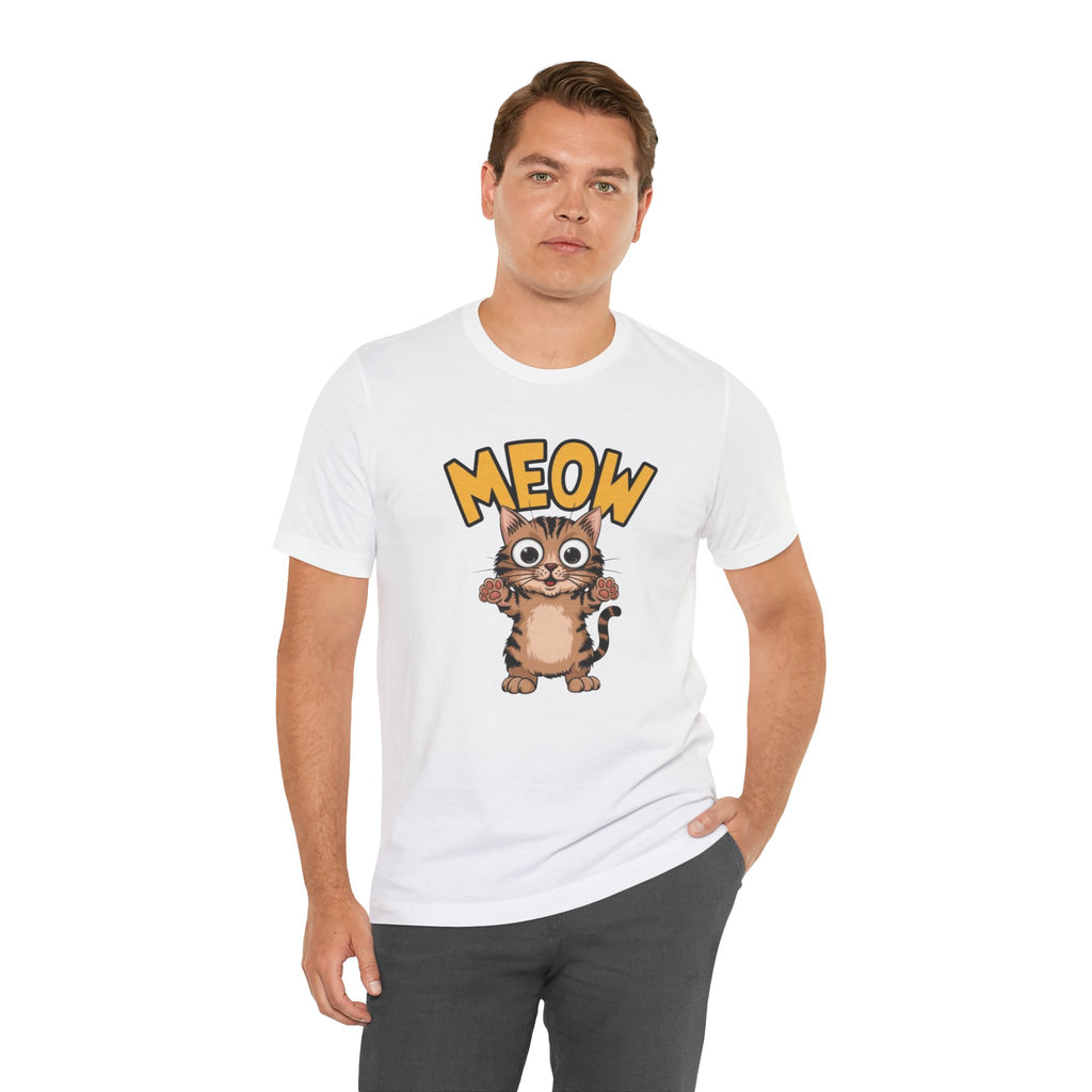 Meow Cute Cat Graphic Tee - Cartoon Kitten T-Shirt