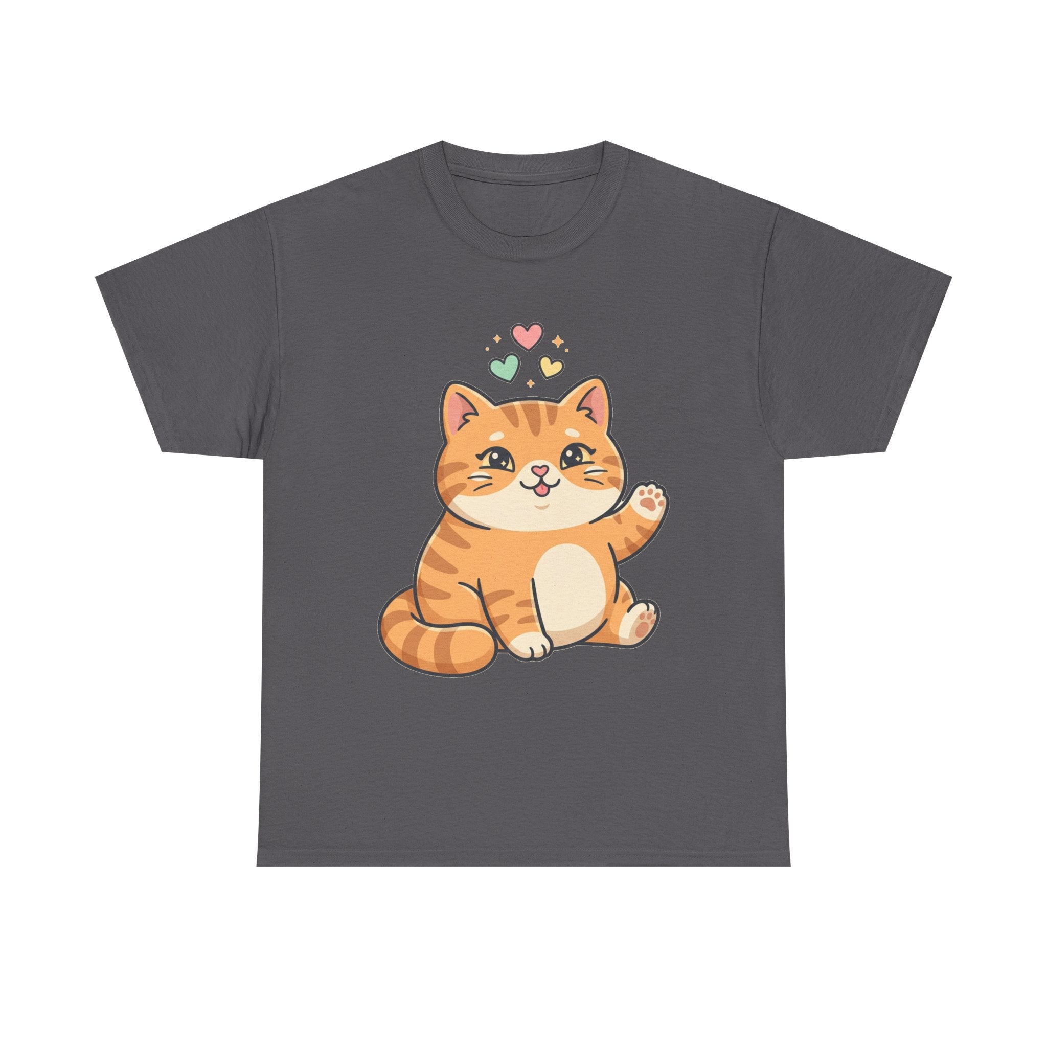 Cute Ginger Cat Illustration T-Shirt | Playful Kittens Back Print