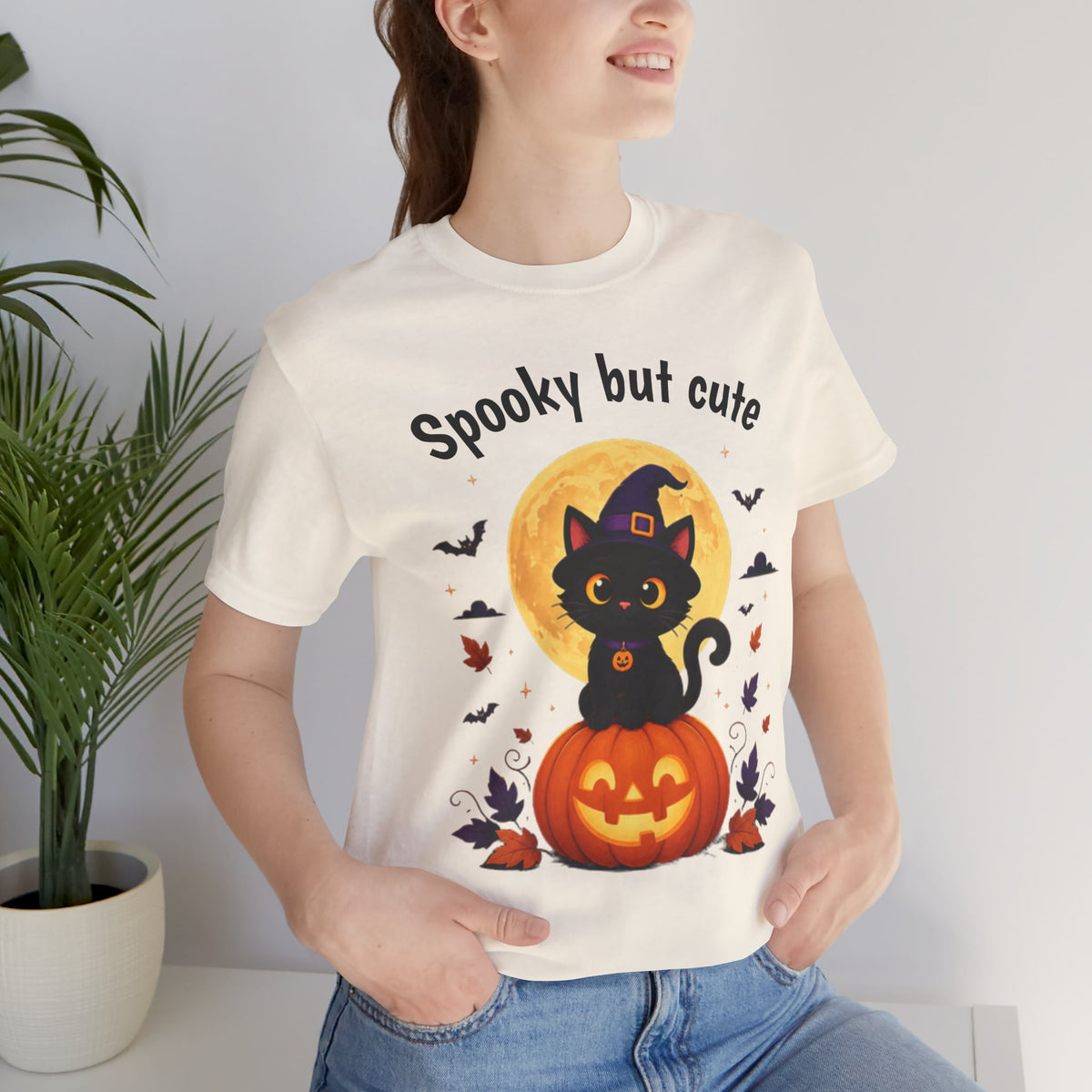 Spooky But Cute Halloween Cat T-Shirt