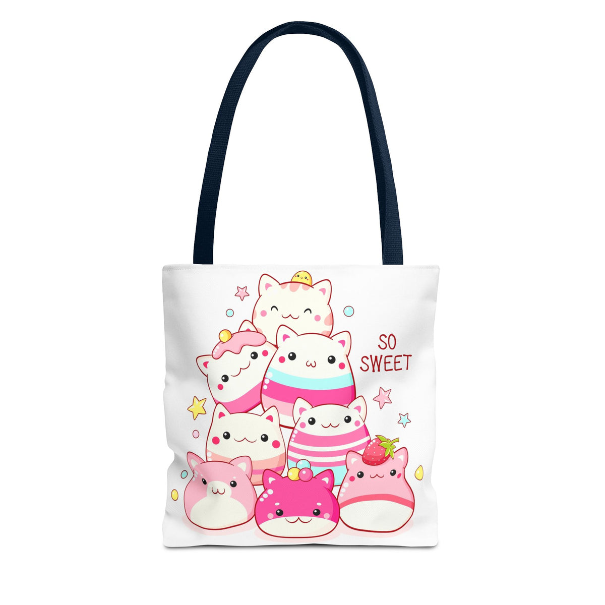 Cute Kawaii Cat Squishies Tote Bag â€” "So Sweet" All-Over Print
