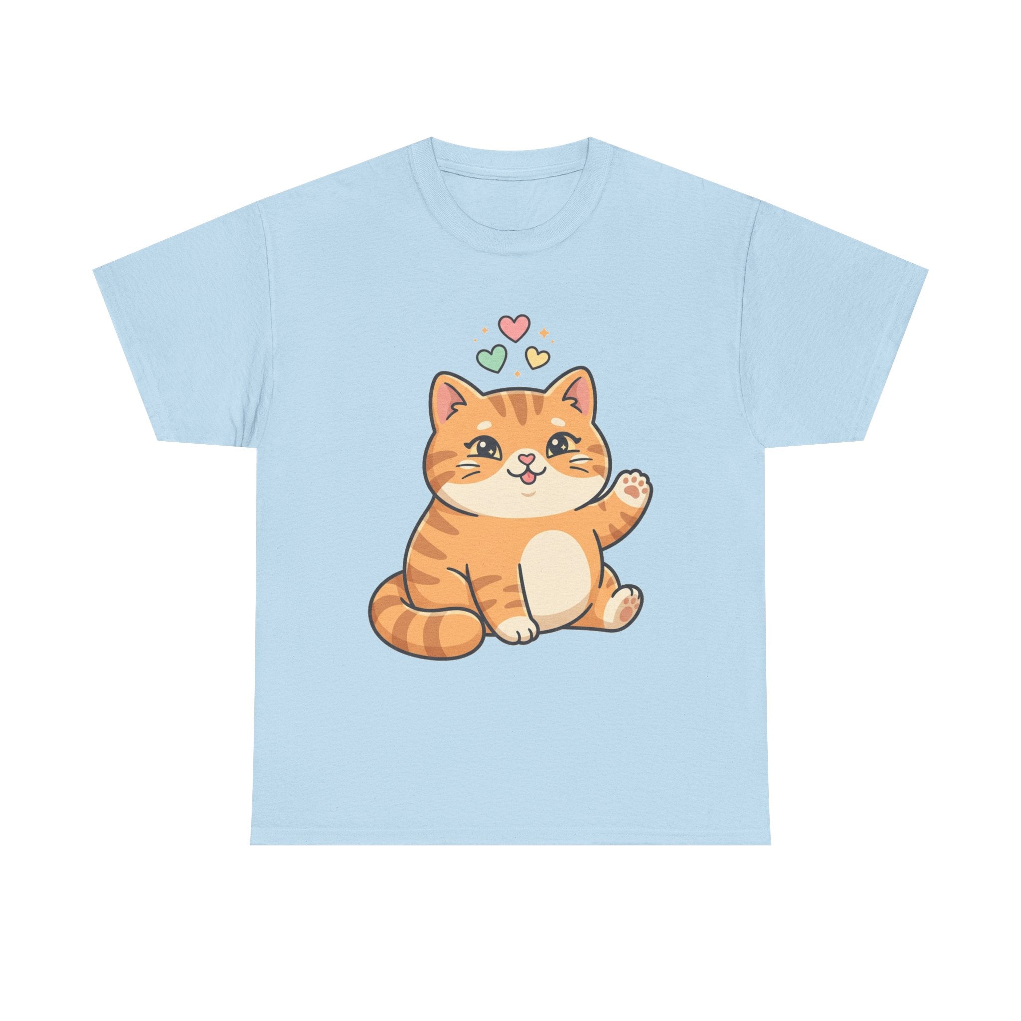 Cute Ginger Cat Illustration T-Shirt | Playful Kittens Back Print