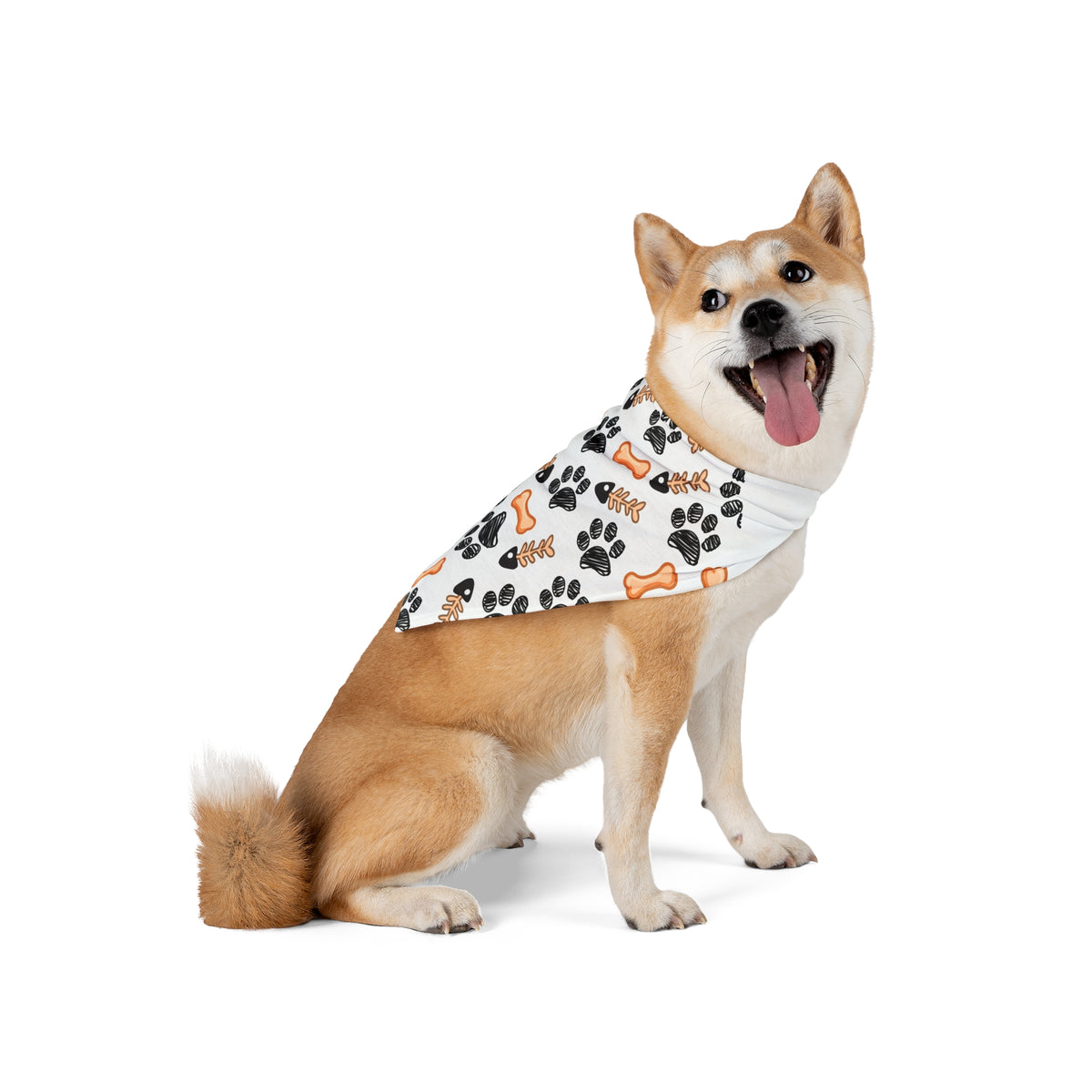Pet Bandana â€” Paw Print & Bone Pattern Dog Bandana (Cute Puppy Accessory)