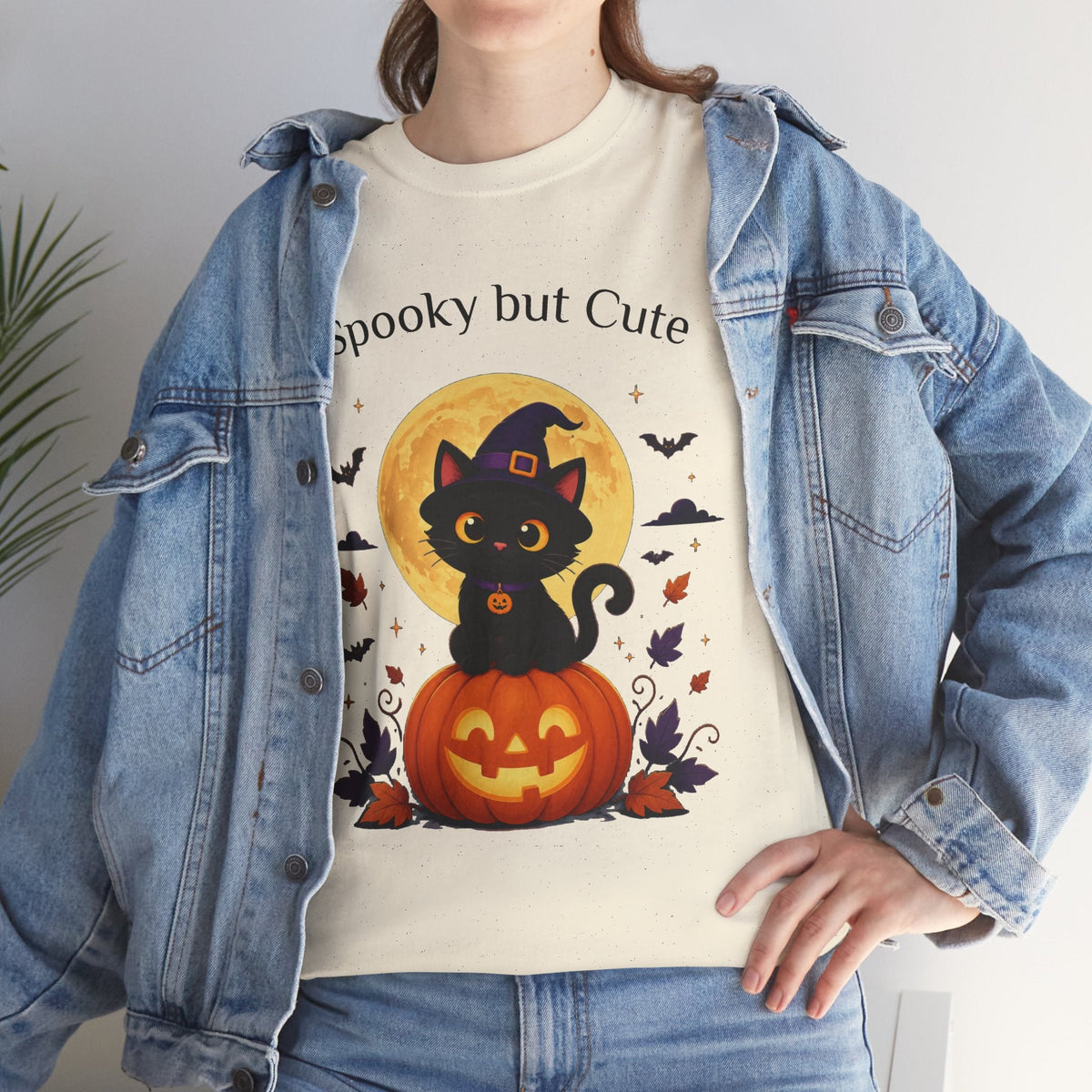 Spooky But Cute Halloween Cat T-Shirt