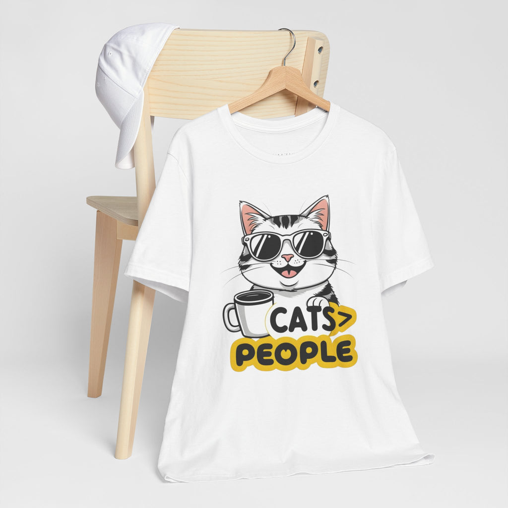 Cats > People Tee â€” Cool Cat Graphic T-Shirt with 'Cats > People' Text