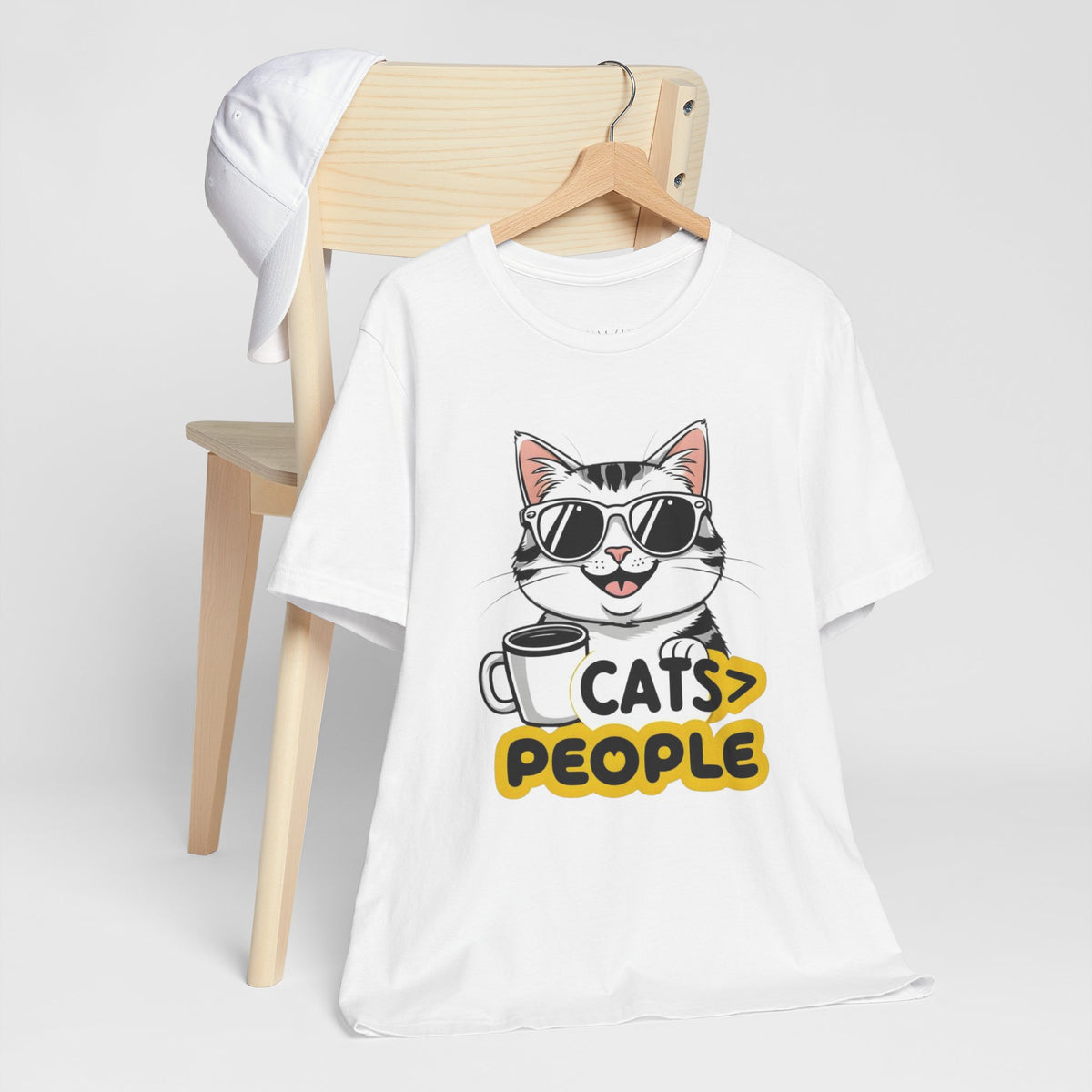 Cats > People Tee â€” Cool Cat Graphic T-Shirt with 'Cats > People' Text