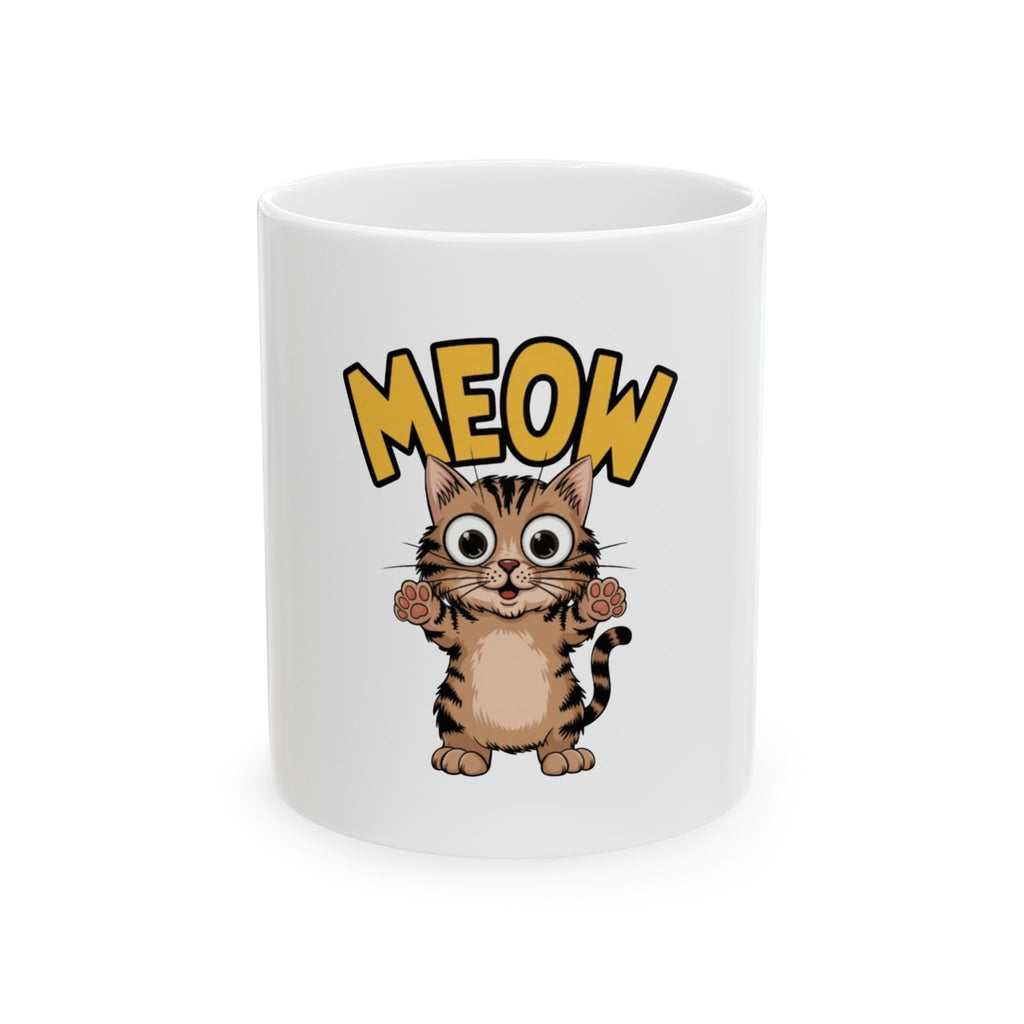Cat Meow Mug â€” Cute Cartoon Kitty Coffee Cup (11oz & 15oz)