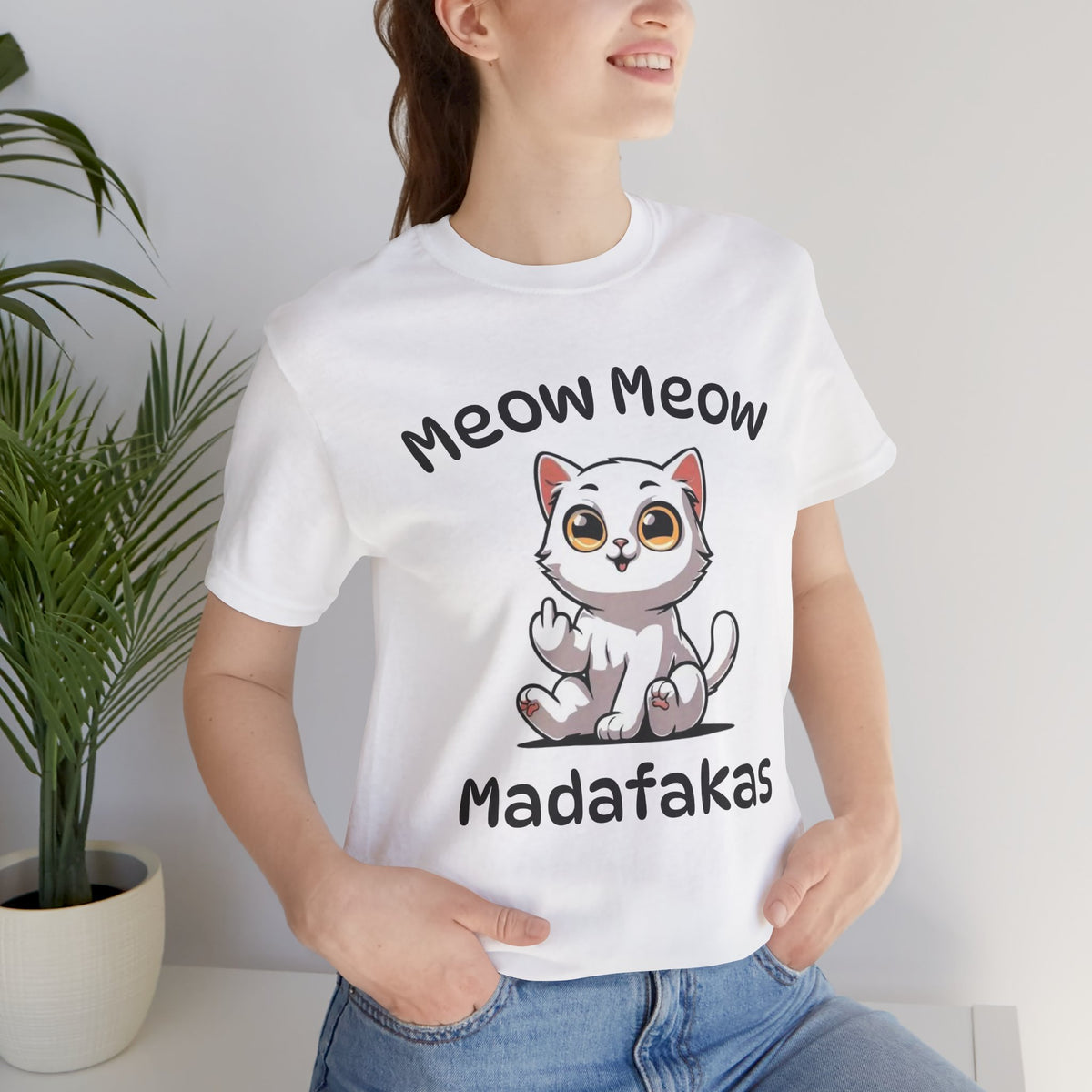 Funny Cat T-Shirt â€” "Meow Meow Madafakas" Cute Middle Finger Kitten Tee