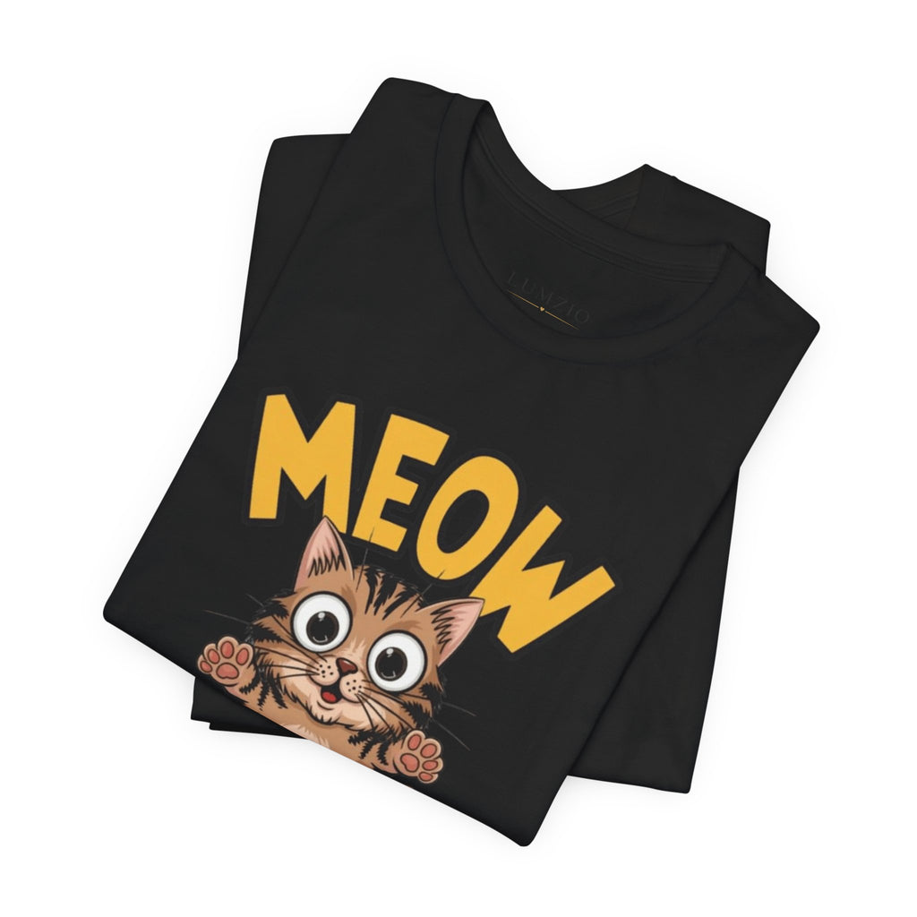Meow Cute Cat Graphic Tee - Cartoon Kitten T-Shirt