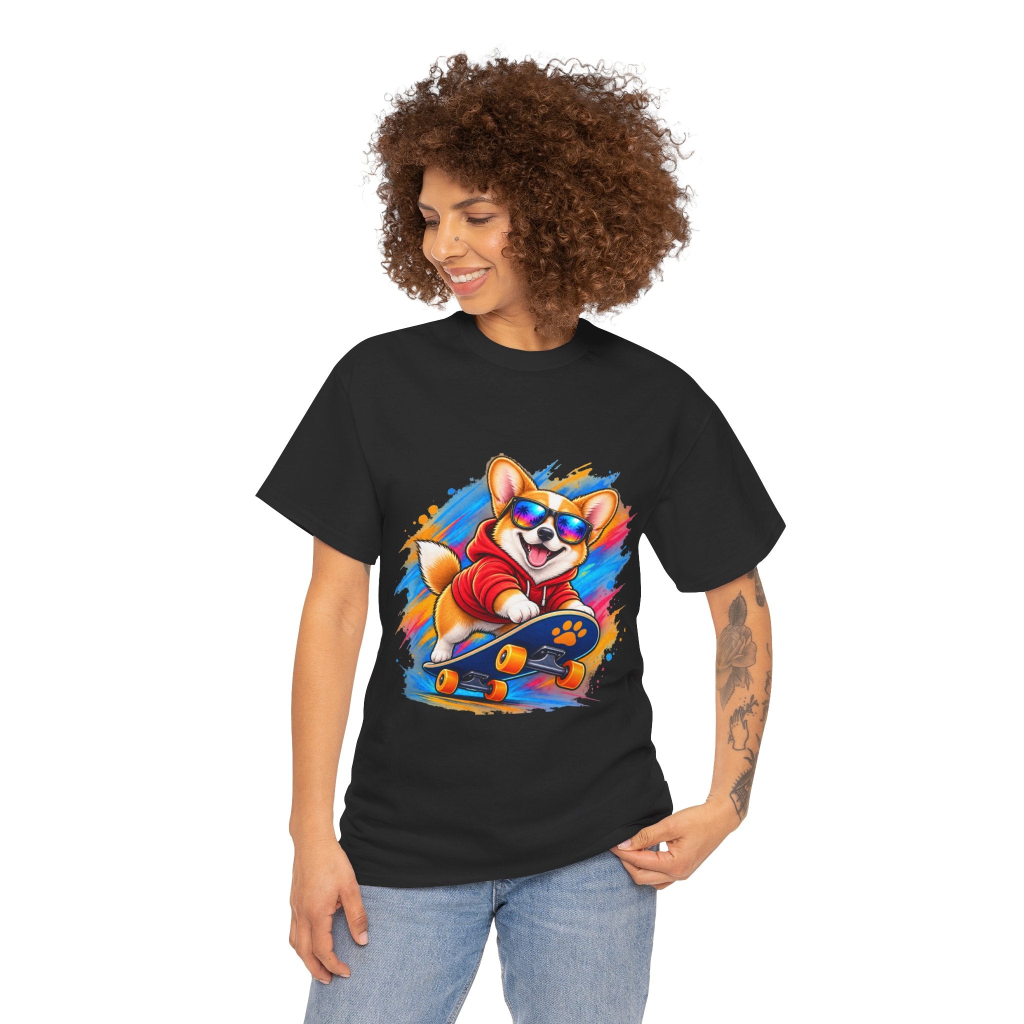 Corgi Skateboard T-Shirt