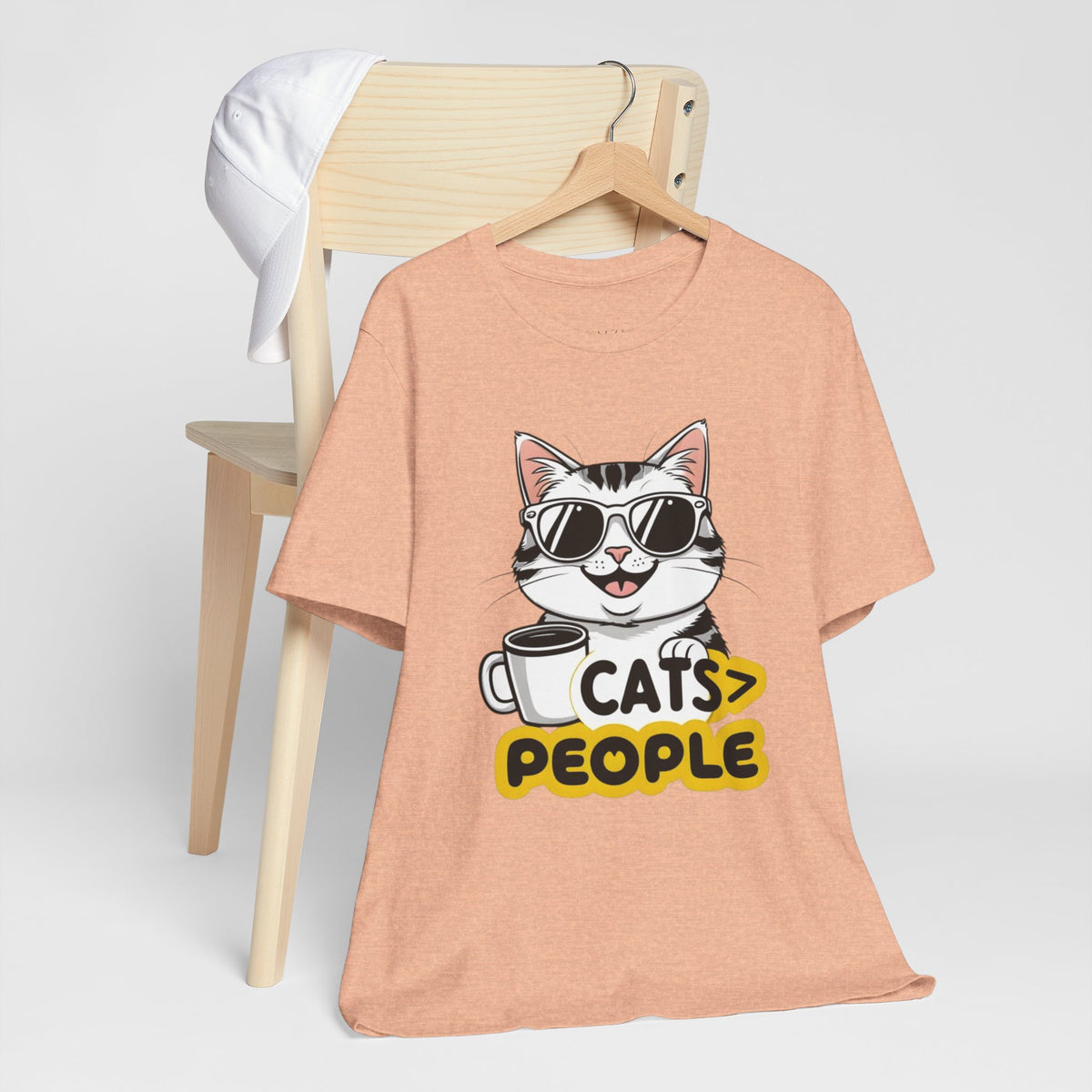Cats > People Tee â€” Cool Cat Graphic T-Shirt with 'Cats > People' Text