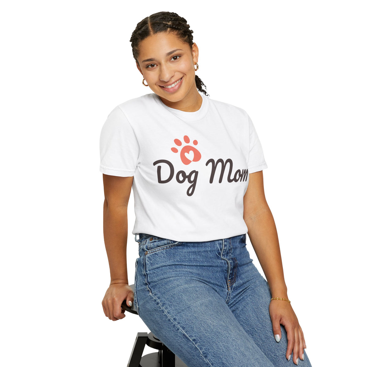 Dog Mom T-Shirt â€” Cute Paw Heart Graphic Tee for Dog Lovers