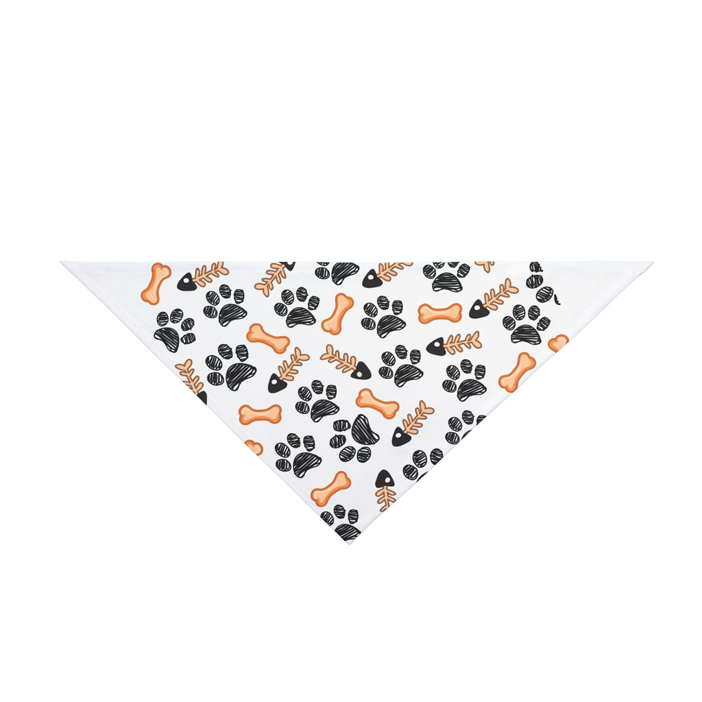 Pet Bandana â€” Paw Print & Bone Pattern Dog Bandana (Cute Puppy Accessory)