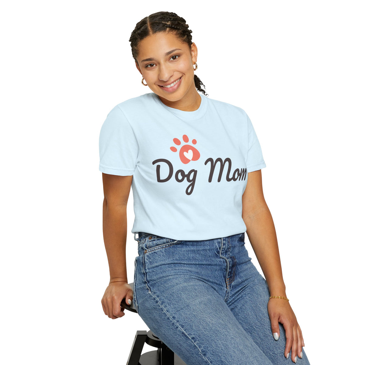 Dog Mom T-Shirt â€” Cute Paw Heart Graphic Tee for Dog Lovers