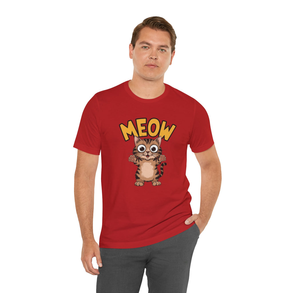 Meow Cute Cat Graphic Tee - Cartoon Kitten T-Shirt