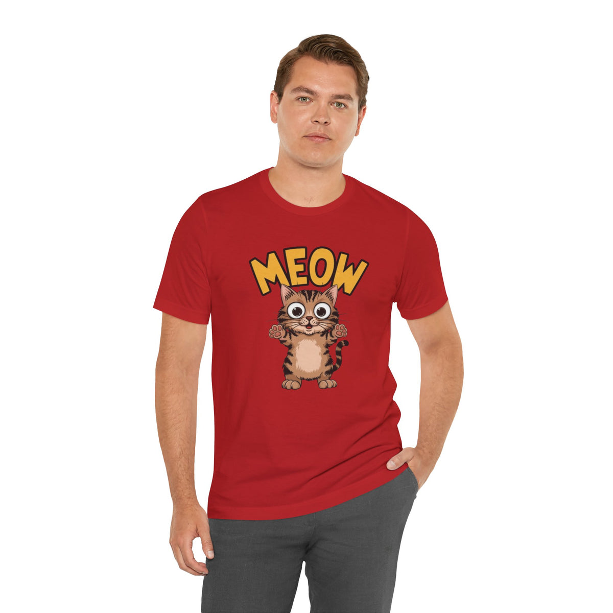 Meow Cute Cat Graphic Tee - Cartoon Kitten T-Shirt