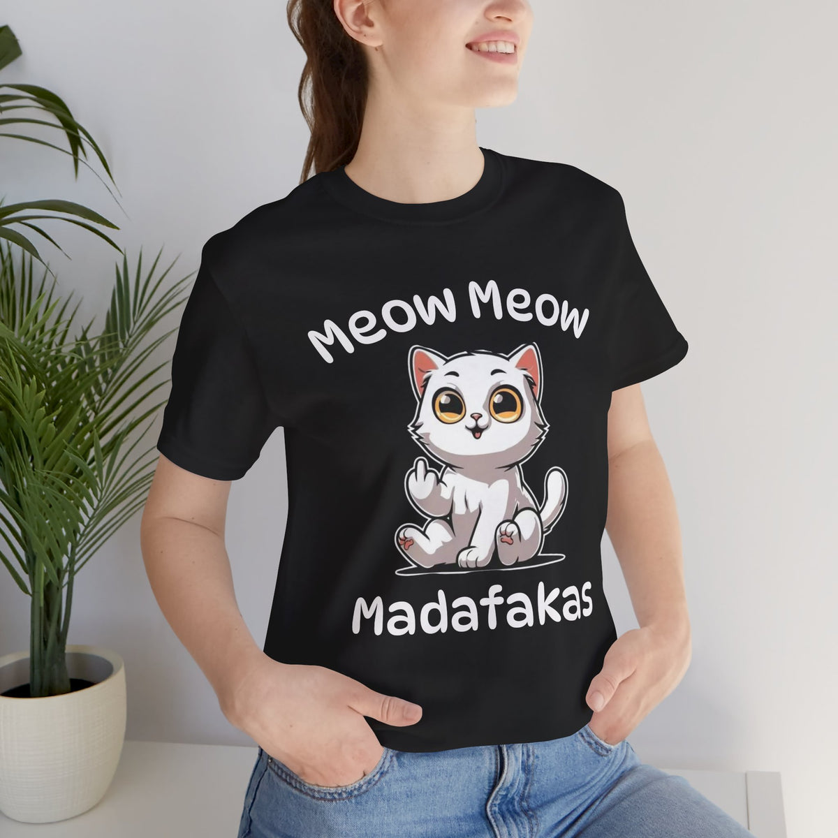 Funny Cat T-Shirt â€” "Meow Meow Madafakas" Cute Middle Finger Kitten Tee
