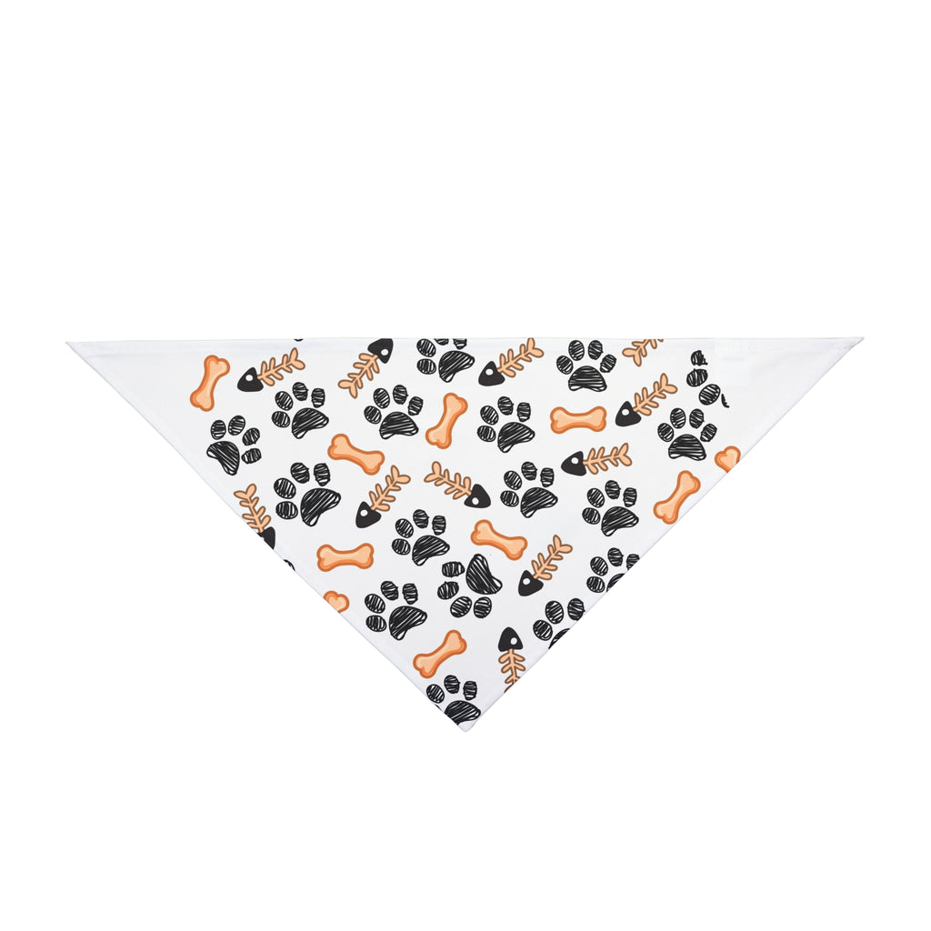 Pet Bandana â€” Paw Print & Bone Pattern Dog Bandana (Cute Puppy Accessory)
