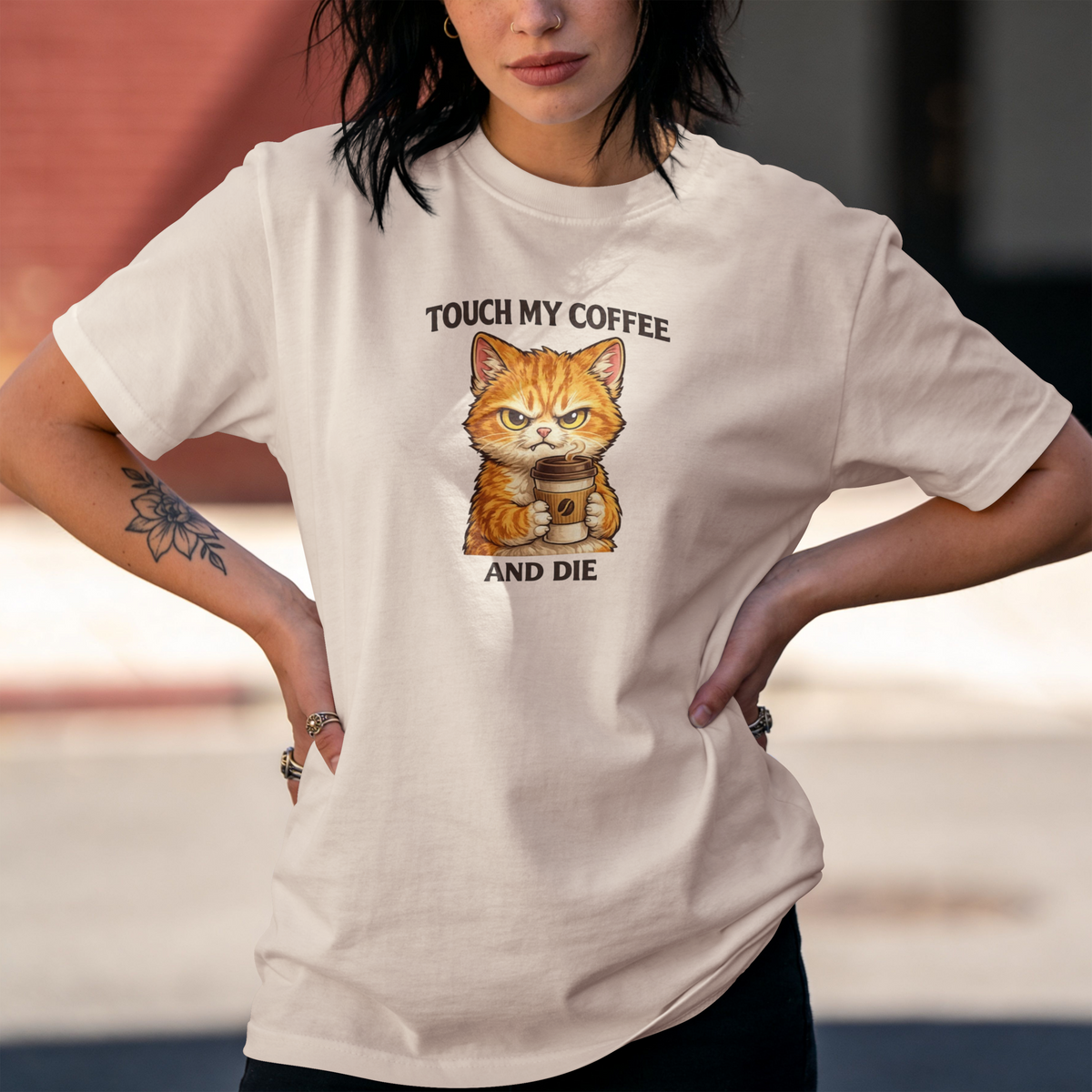 Touch My Coffee And Die Cat T-Shirt
