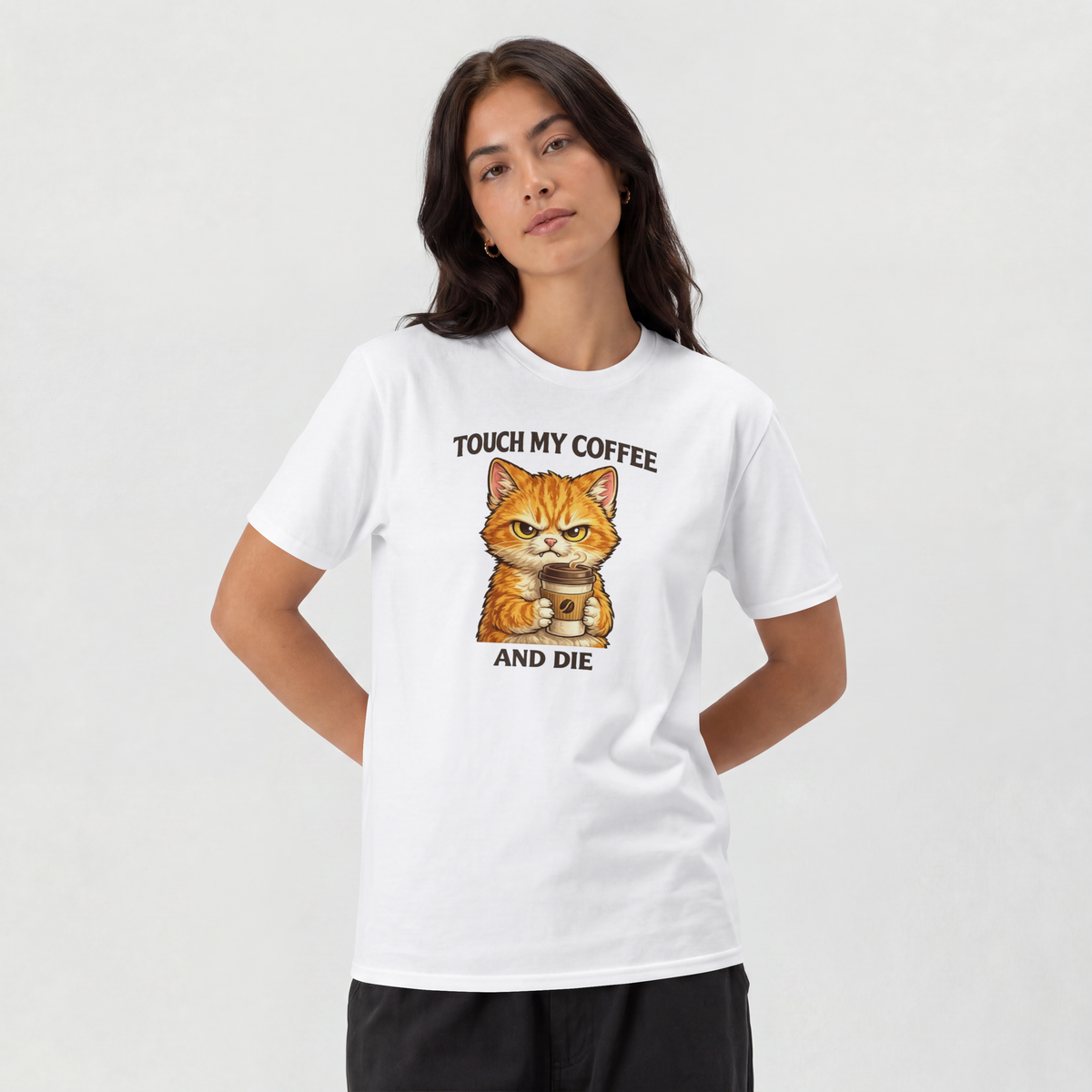 Touch My Coffee And Die Cat T-Shirt