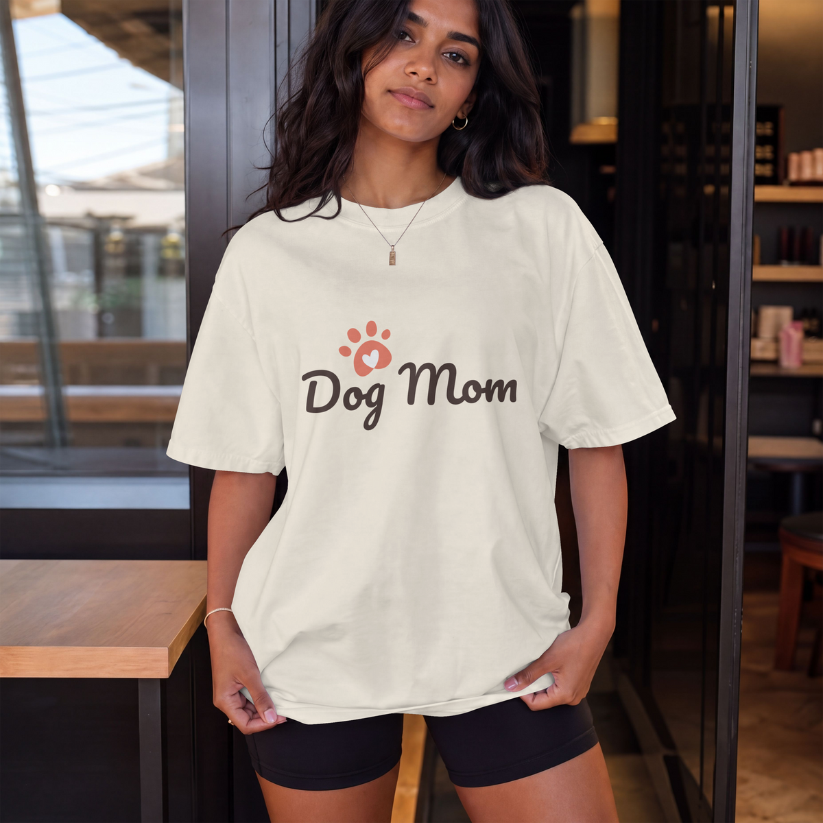 Dog Mom T-Shirt â€” Cute Paw Heart Graphic Tee for Dog Lovers