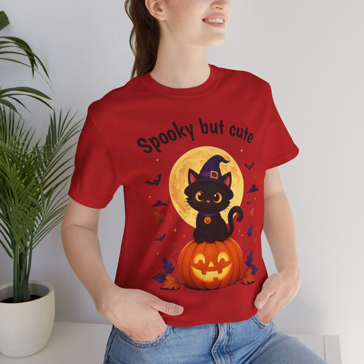 Spooky But Cute Halloween Cat T-Shirt