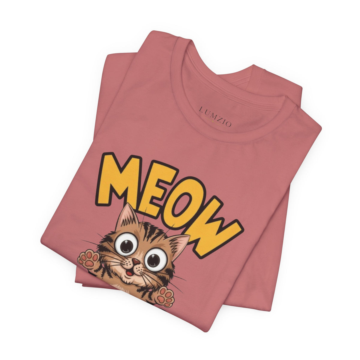Meow Cute Cat Graphic Tee - Cartoon Kitten T-Shirt
