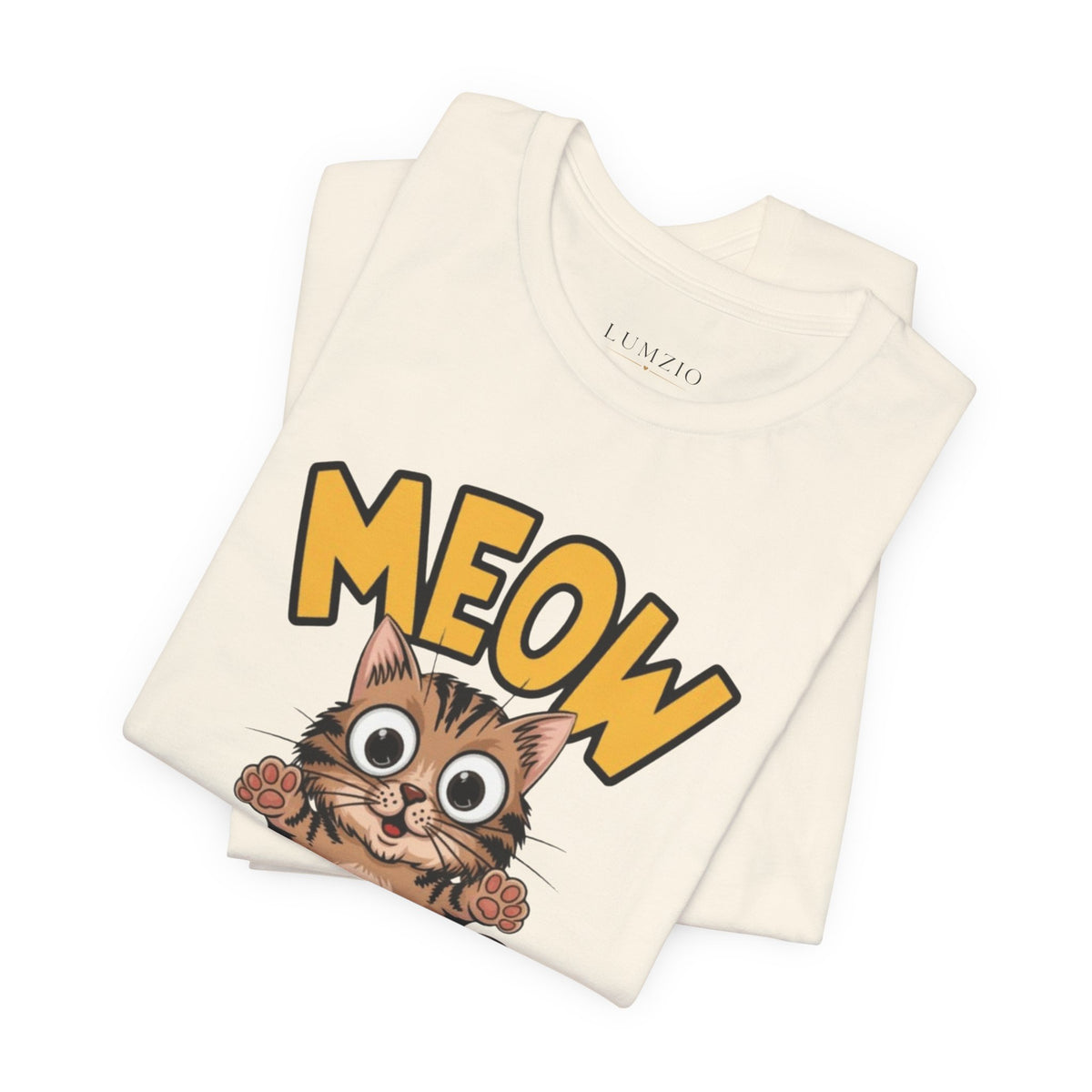 Meow Cute Cat Graphic Tee - Cartoon Kitten T-Shirt