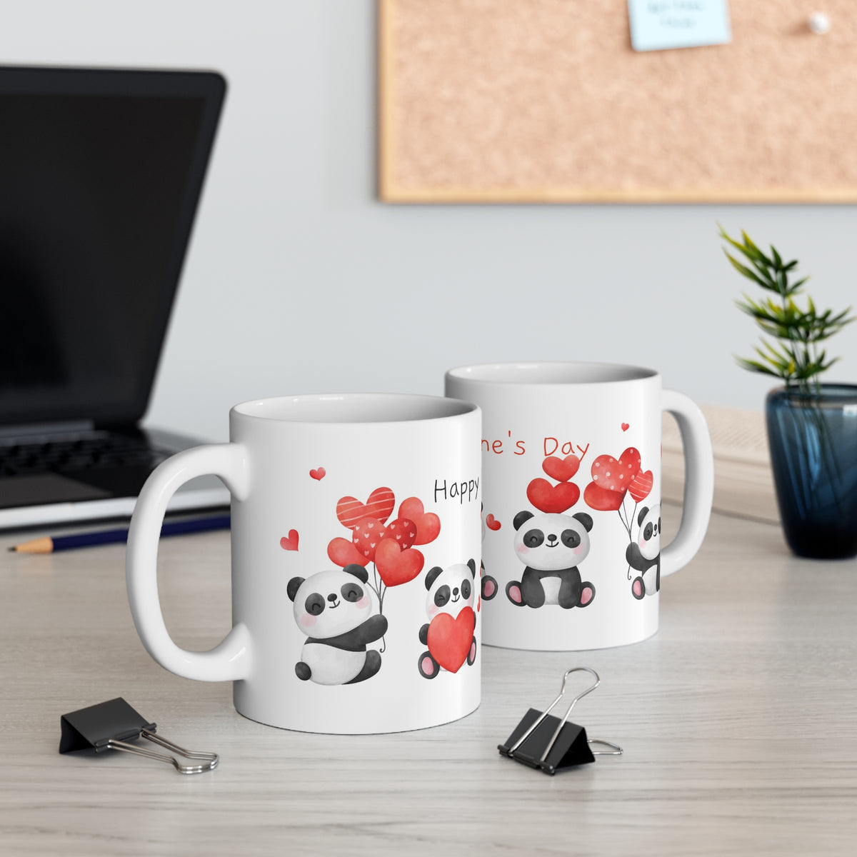 Valentineâ€™s Panda Mug â€” Cute 11oz Ceramic Coffee Cup with Hearts (Happy Valentineâ€™s Day)