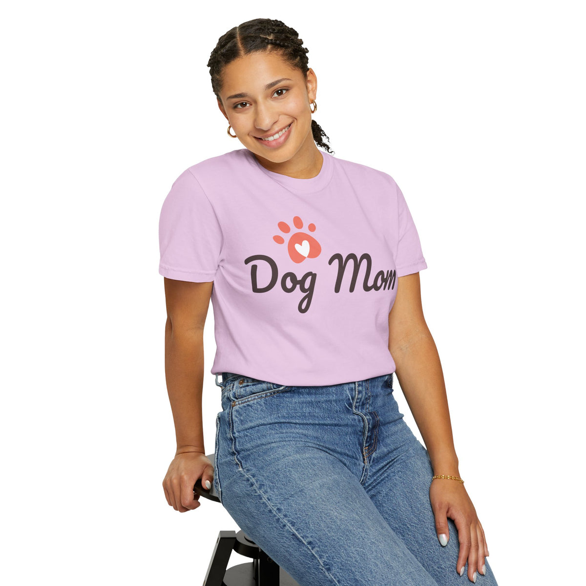 Dog Mom T-Shirt â€” Cute Paw Heart Graphic Tee for Dog Lovers