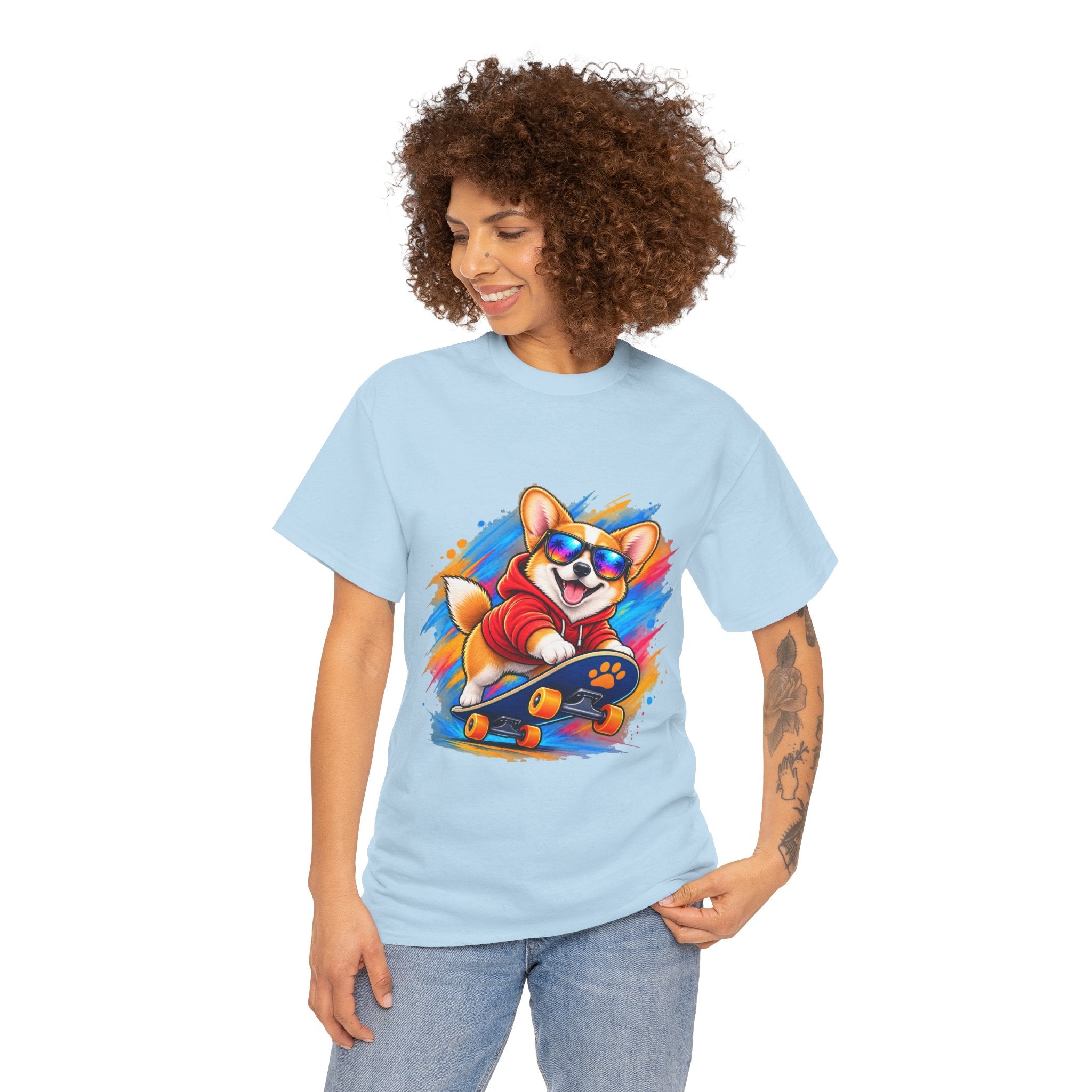 Corgi Skateboard T-Shirt