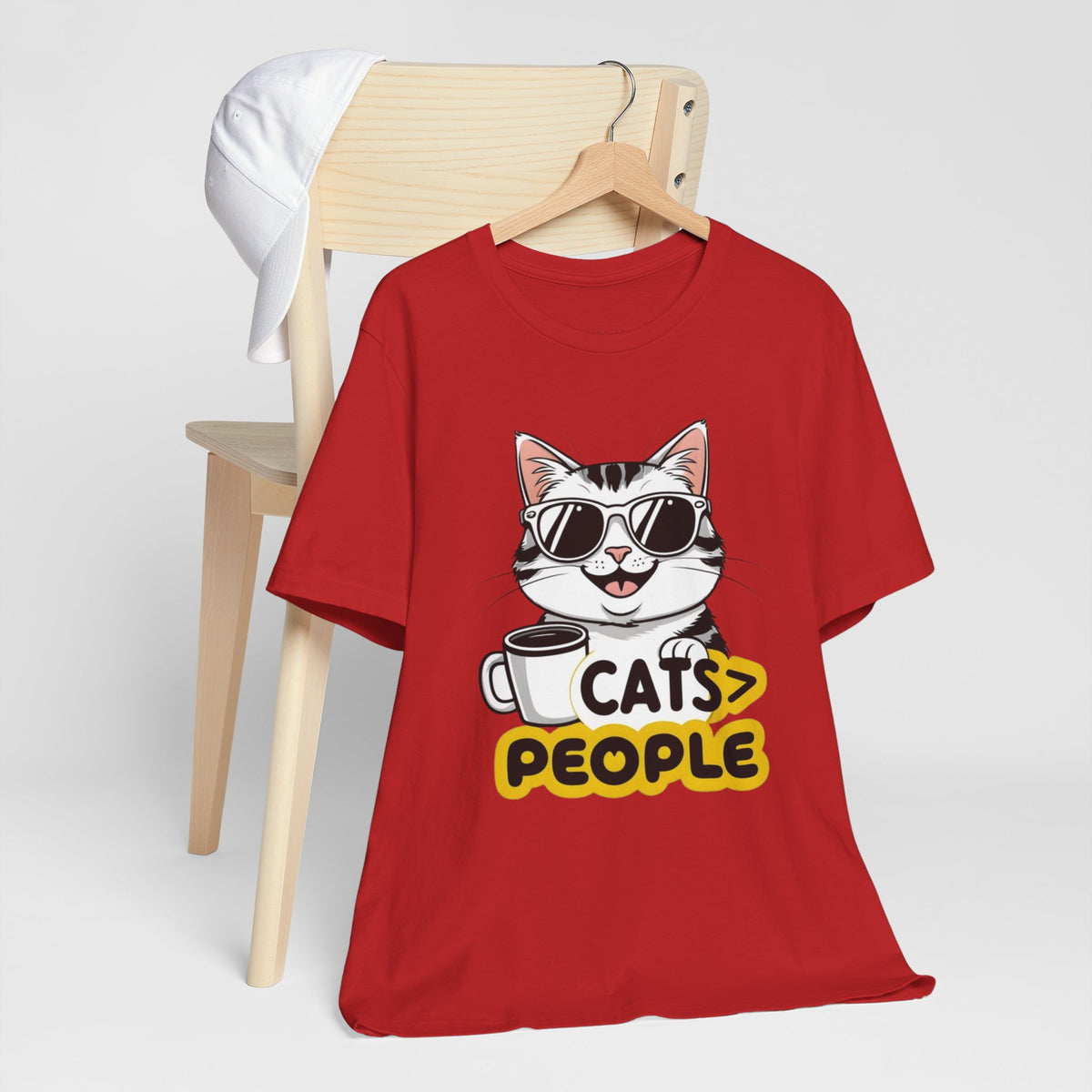Cats > People Tee â€” Cool Cat Graphic T-Shirt with 'Cats > People' Text