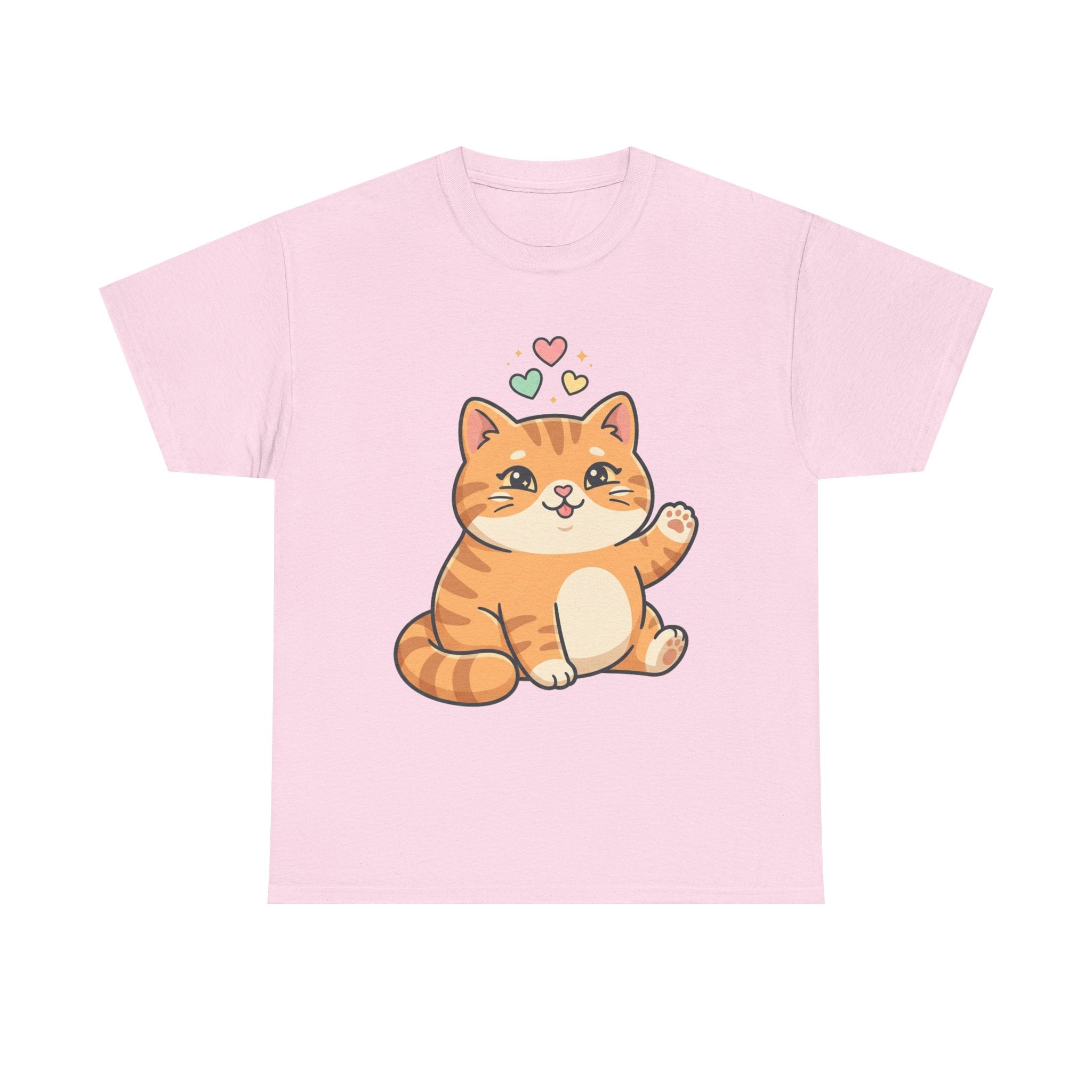 Cute Ginger Cat Illustration T-Shirt | Playful Kittens Back Print