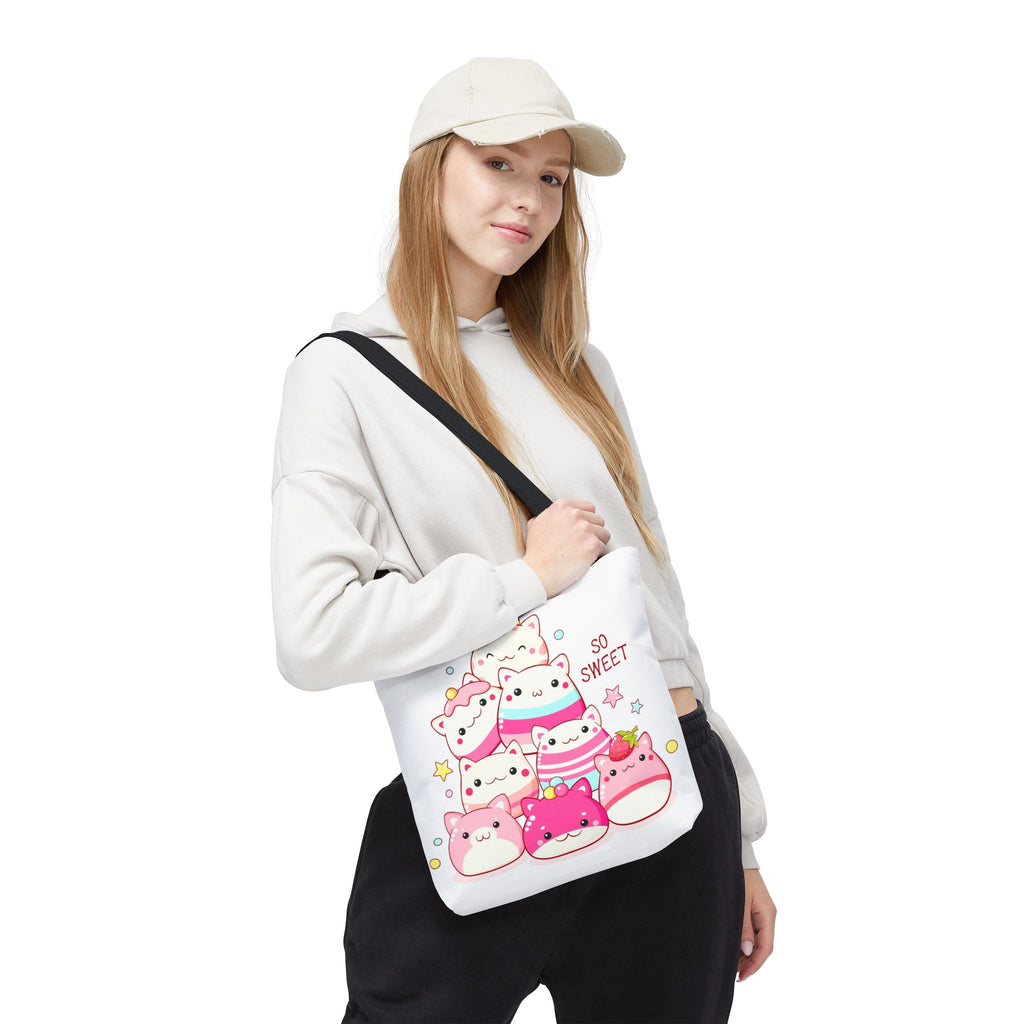 Cute Kawaii Cat Squishies Tote Bag â€” "So Sweet" All-Over Print