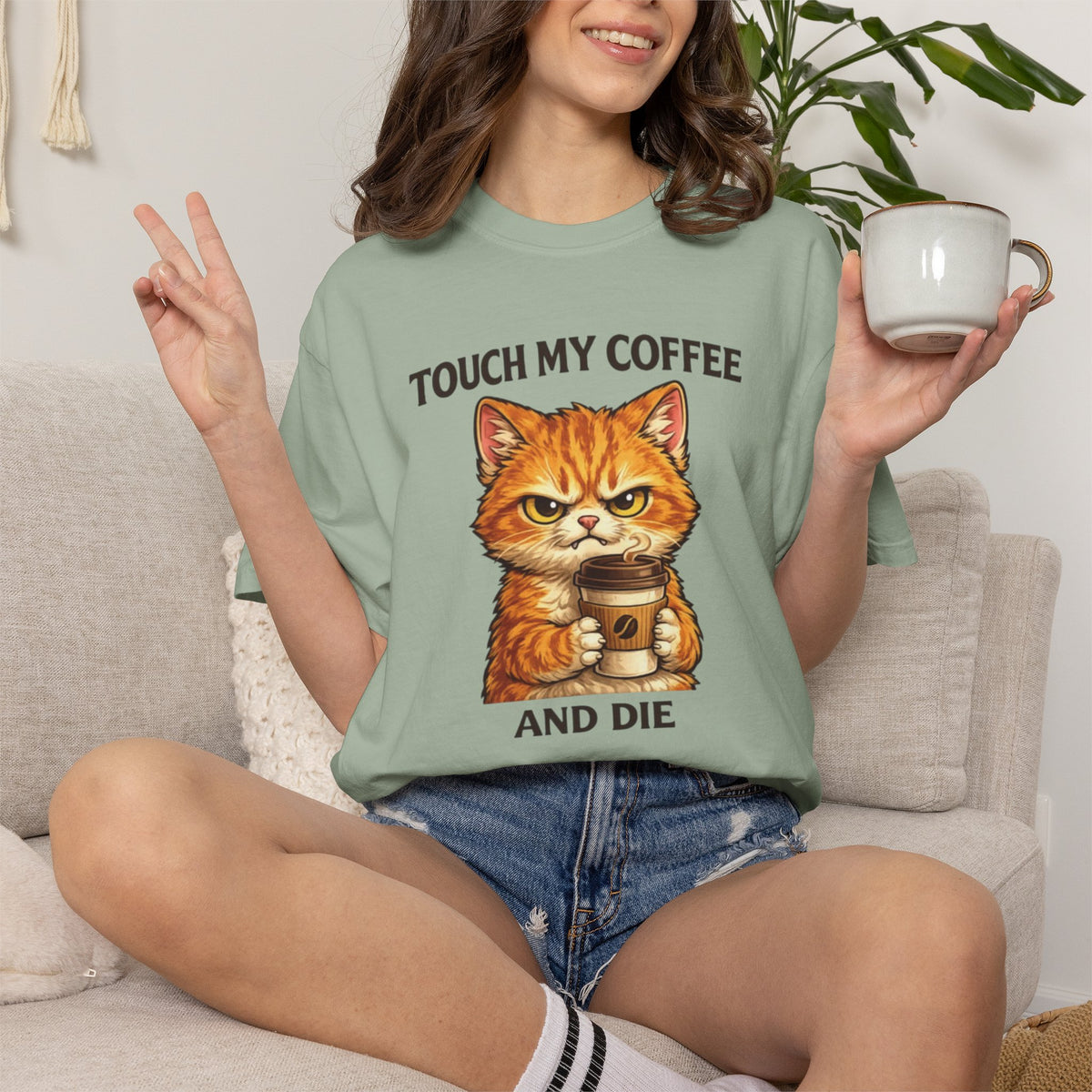 Touch My Coffee And Die Cat T-Shirt