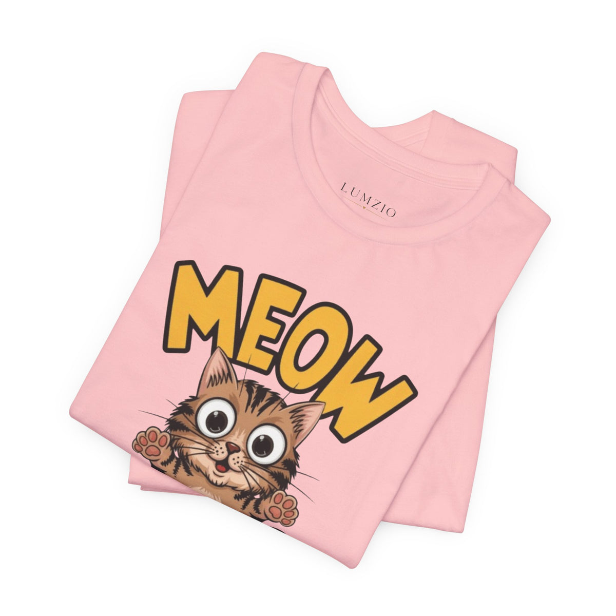 Meow Cute Cat Graphic Tee - Cartoon Kitten T-Shirt