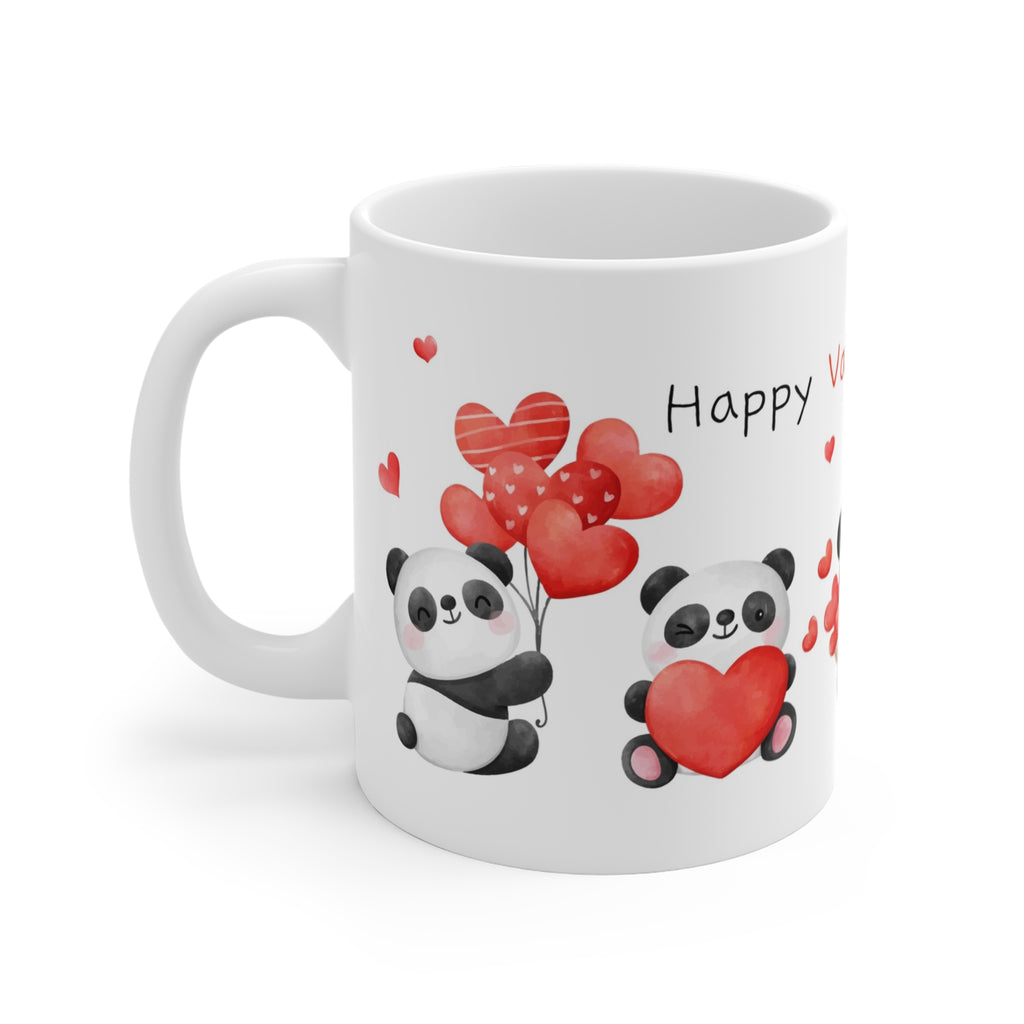 Valentineâ€™s Panda Mug â€” Cute 11oz Ceramic Coffee Cup with Hearts (Happy Valentineâ€™s Day)