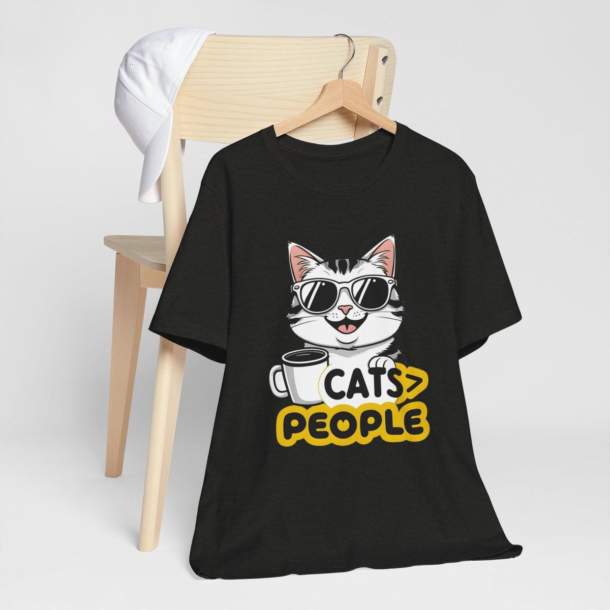 Cats > People Tee â€” Cool Cat Graphic T-Shirt with 'Cats > People' Text