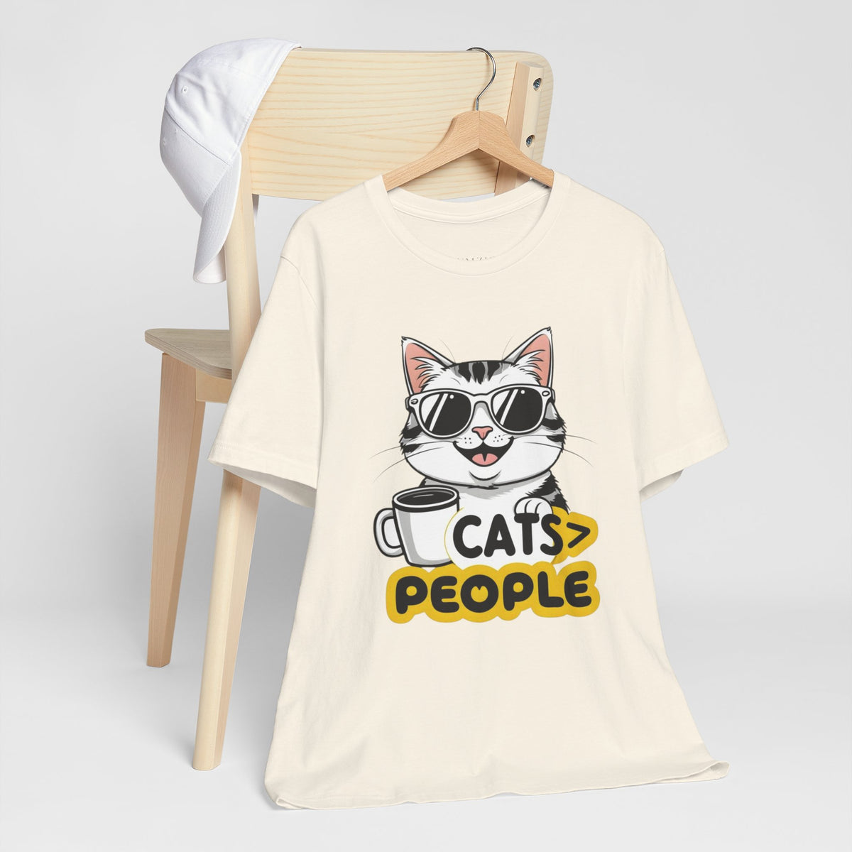 Cats > People Tee â€” Cool Cat Graphic T-Shirt with 'Cats > People' Text
