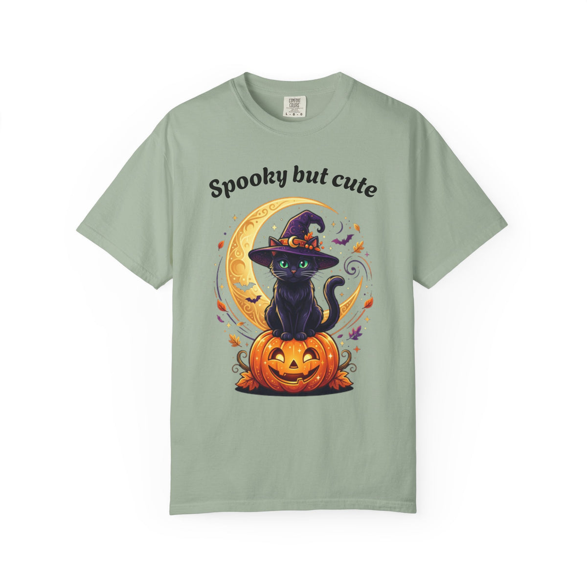 Spooky But Cute Cat T-Shirt â€” Halloween Black Cat on Jack-O'-Lantern