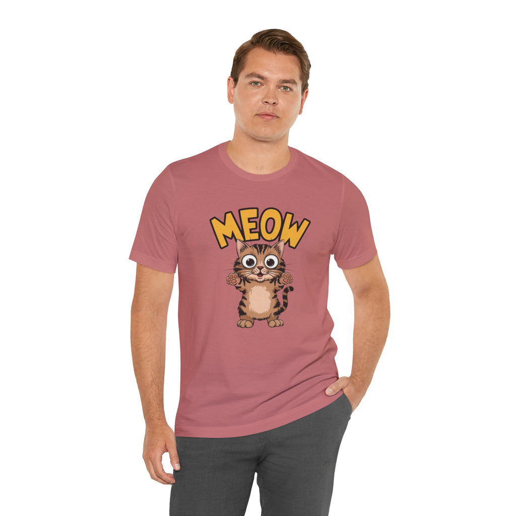 Meow Cute Cat Graphic Tee - Cartoon Kitten T-Shirt