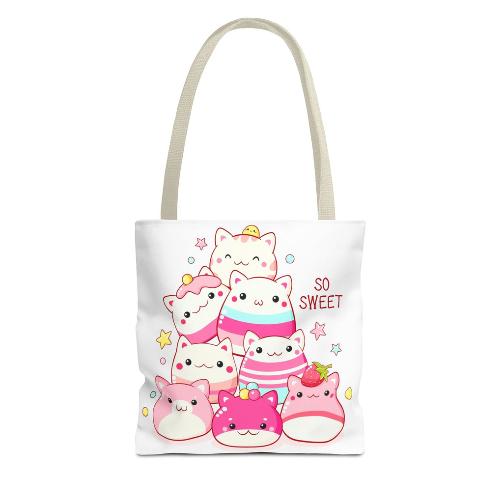 Cute Kawaii Cat Squishies Tote Bag â€” "So Sweet" All-Over Print