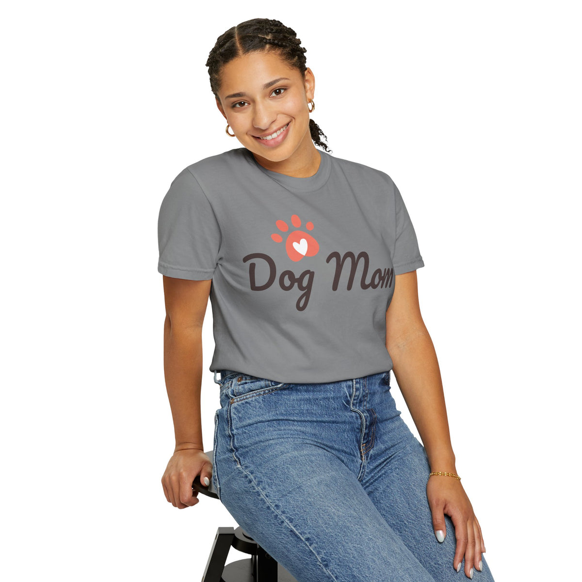 Dog Mom T-Shirt â€” Cute Paw Heart Graphic Tee for Dog Lovers
