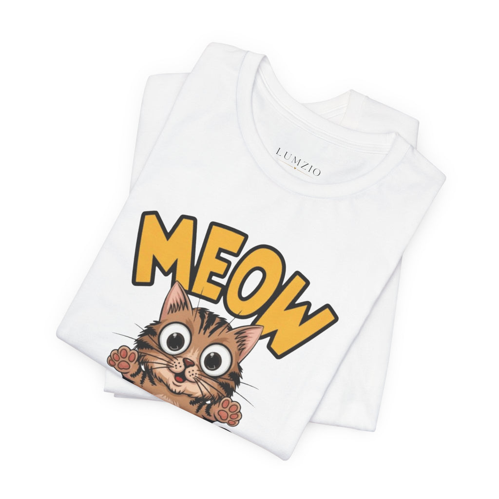 Meow Cute Cat Graphic Tee - Cartoon Kitten T-Shirt