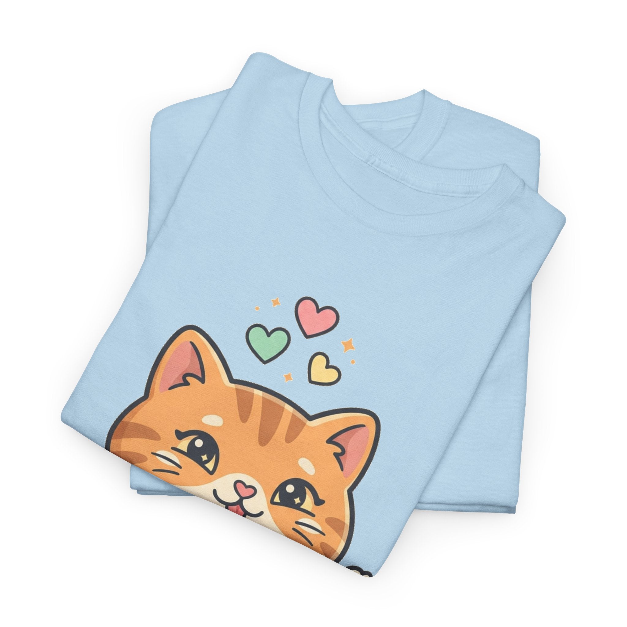 Cute Ginger Cat Illustration T-Shirt | Playful Kittens Back Print