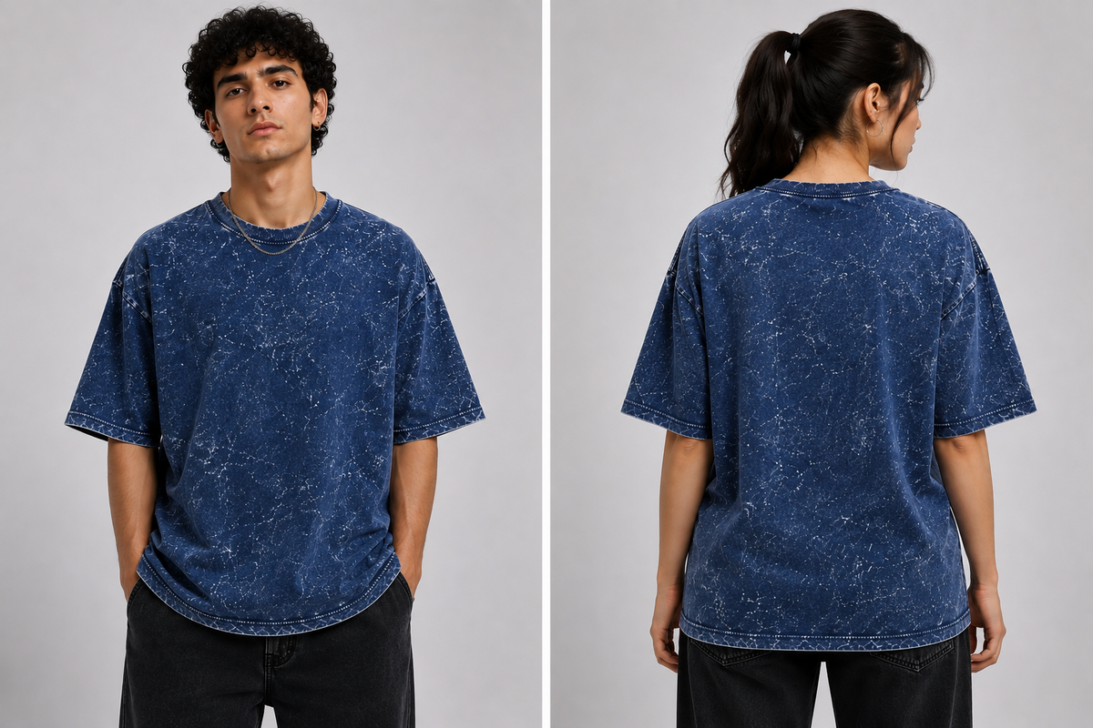 Unisex Acid Washed Oversized Tee