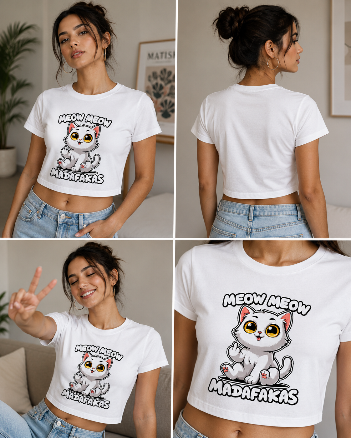 Cat Graphic Baby Tee