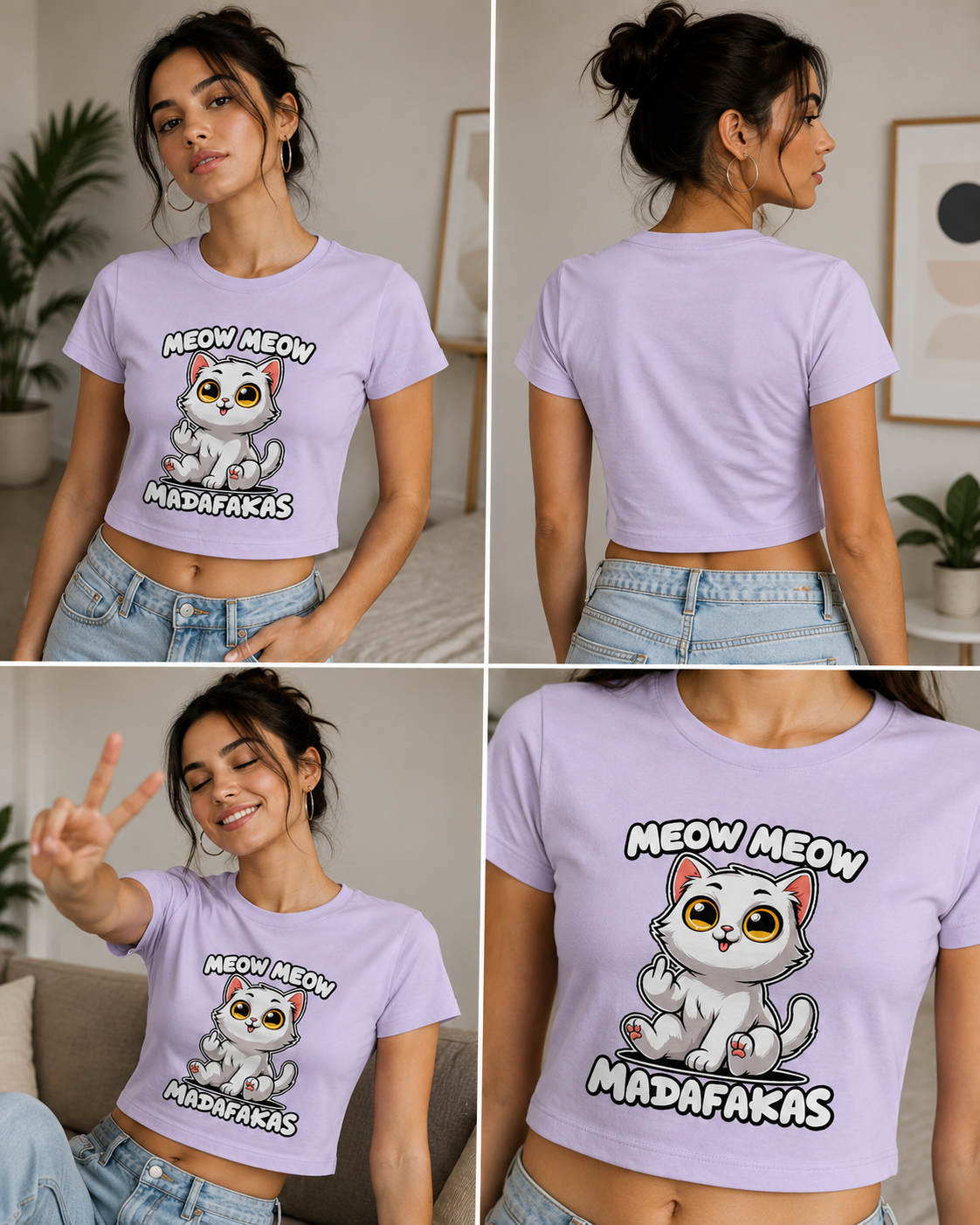 Cat Graphic Baby Tee